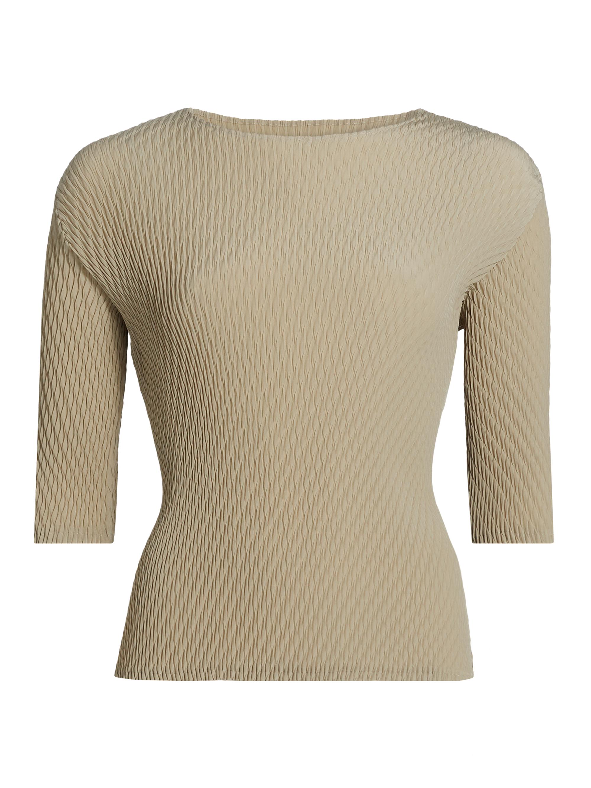 Issey Miyake Women's Rhombus Pleats Top - Ash Beige