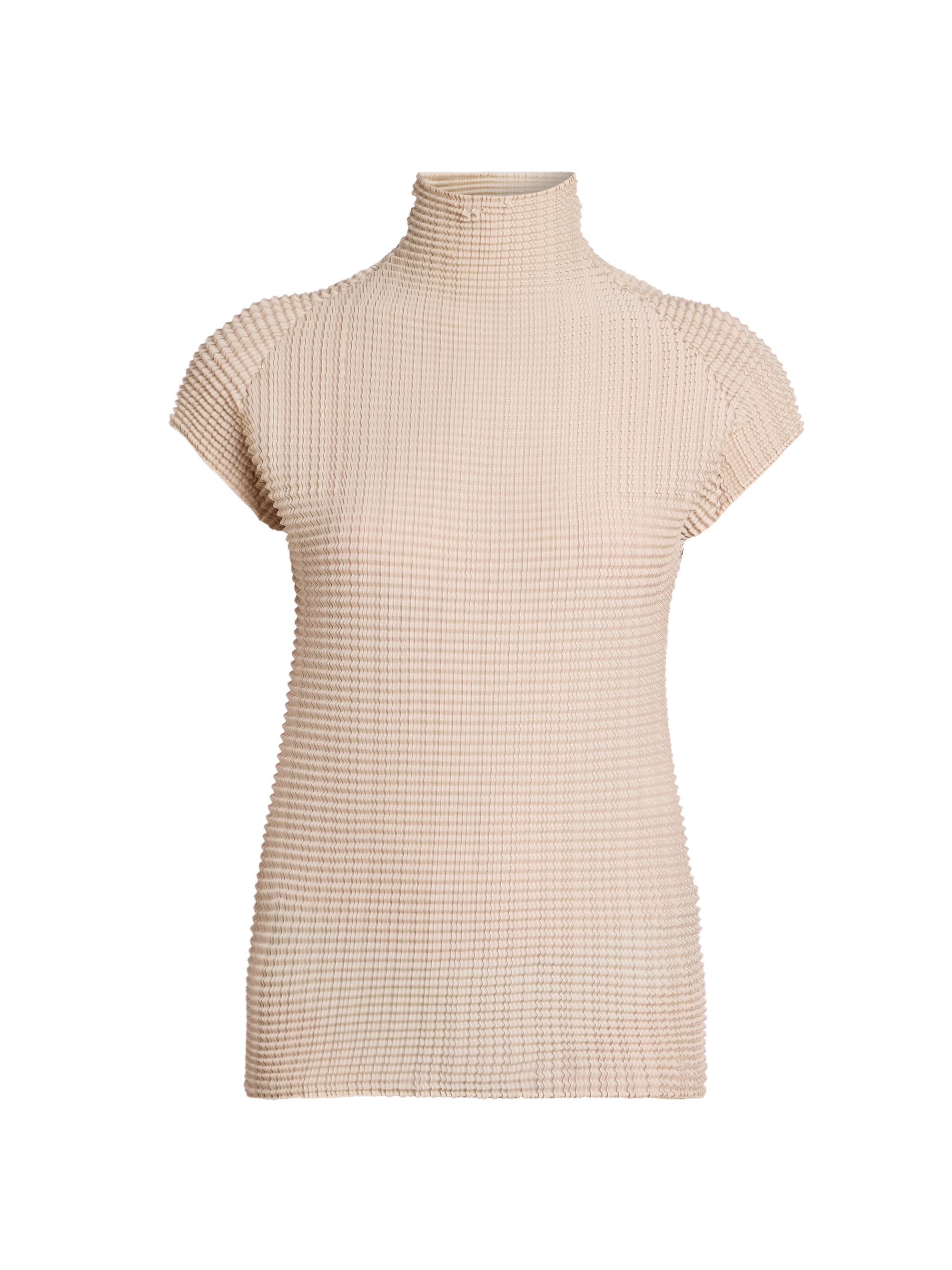 Issey Miyake Women's Wooly Pleats Top - Oaka Beige