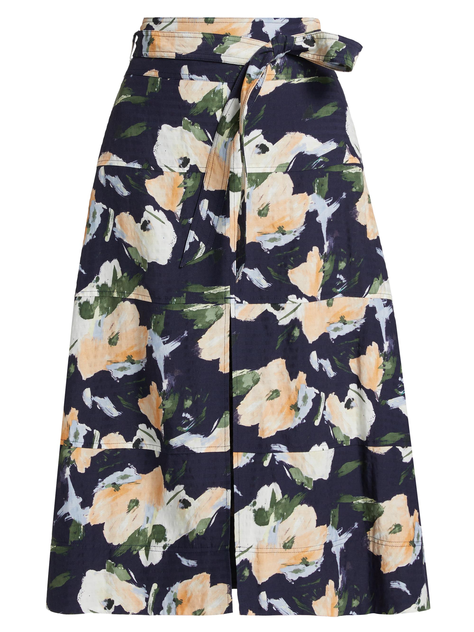 Tanya Taylor Women's Hudson Floral Midi-Skirt - Midnight Powder Blue Multi