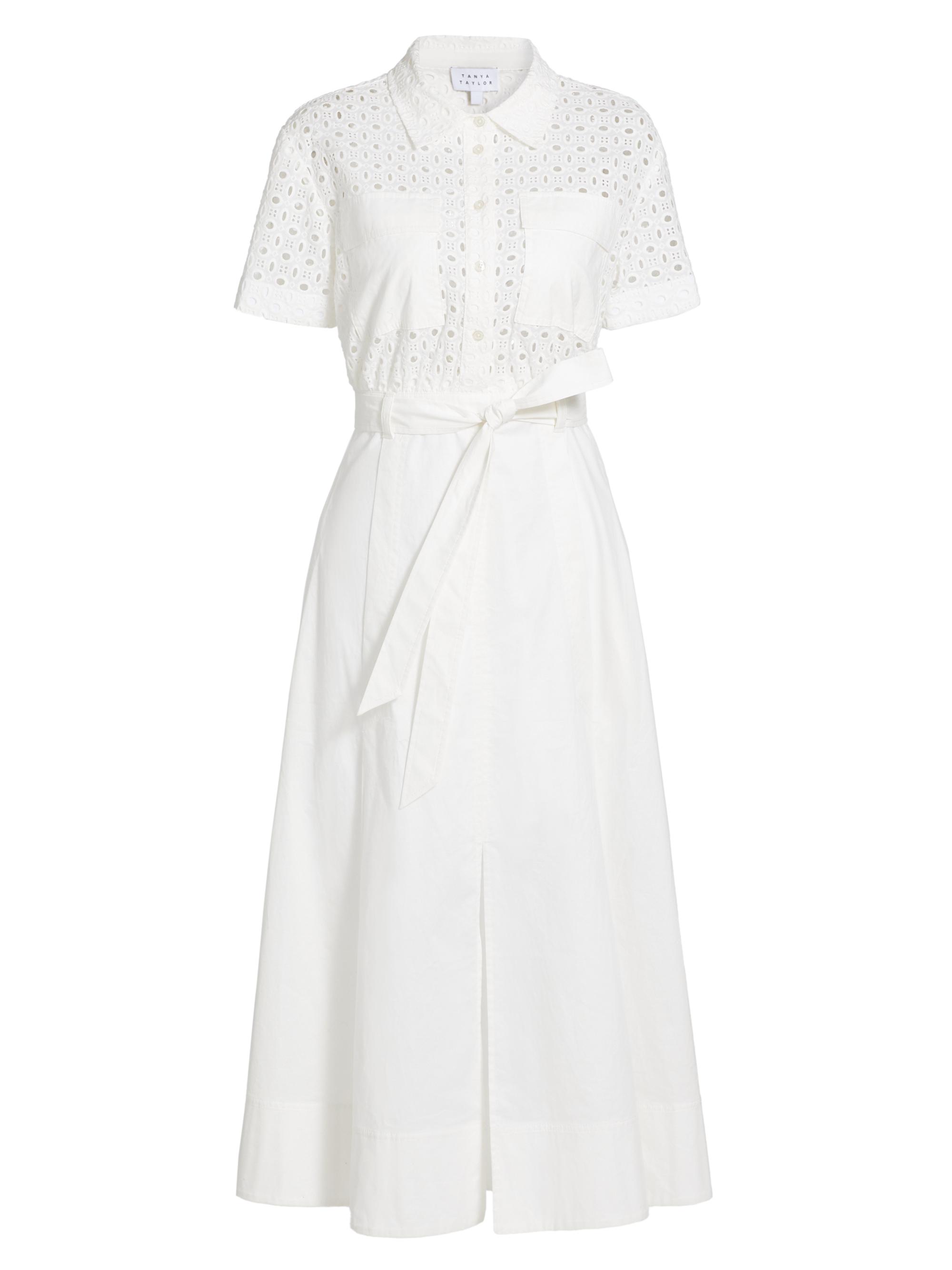 Tanya Taylor Women's Camille Cotton Twill Midi-Dress - White