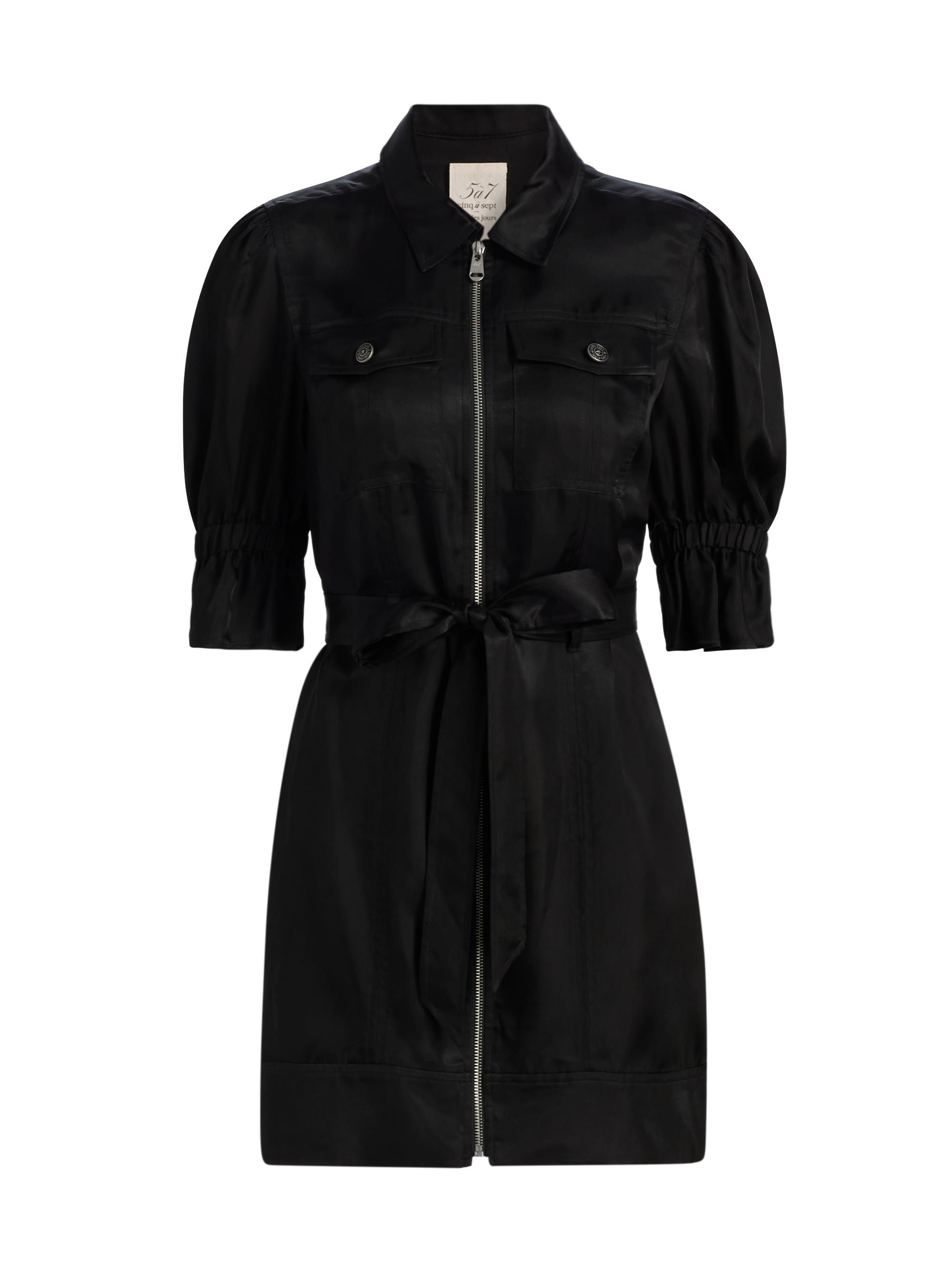 Cinq à Sept Women's Holly Satin Puff-Sleeve Minidress - Black