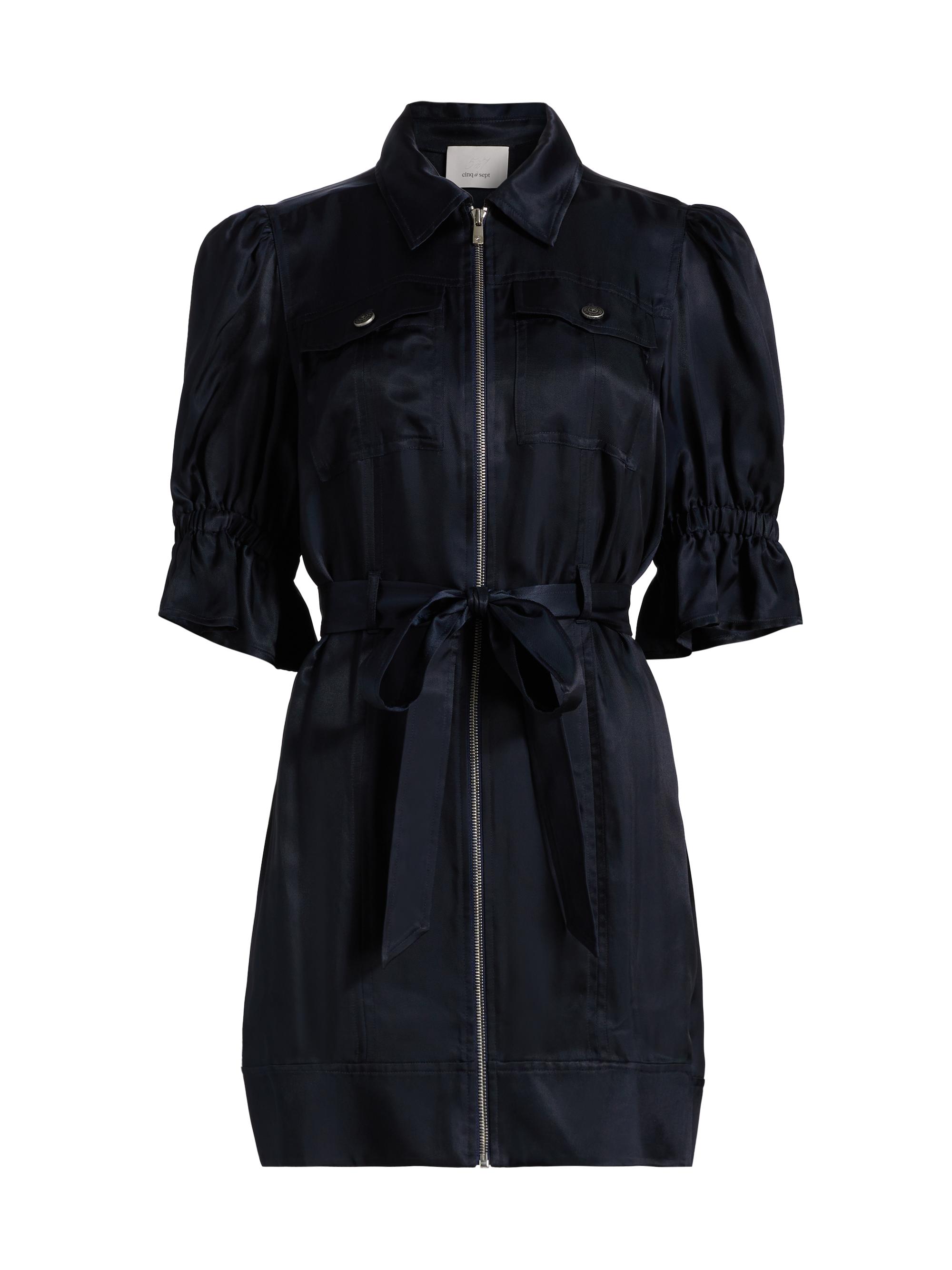 Cinq à Sept Women's Holly Satin Puff-Sleeve Minidress - Navy
