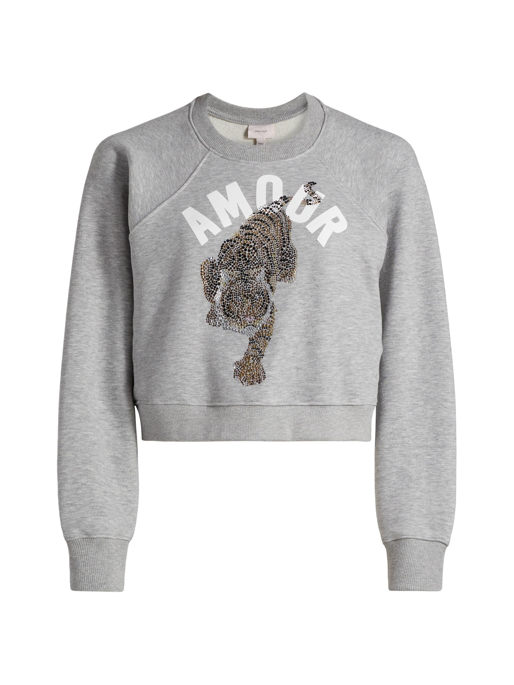 Cinq à Sept Jennifer Tiger Crop Sweatshirt | Saks Fifth Avenue
