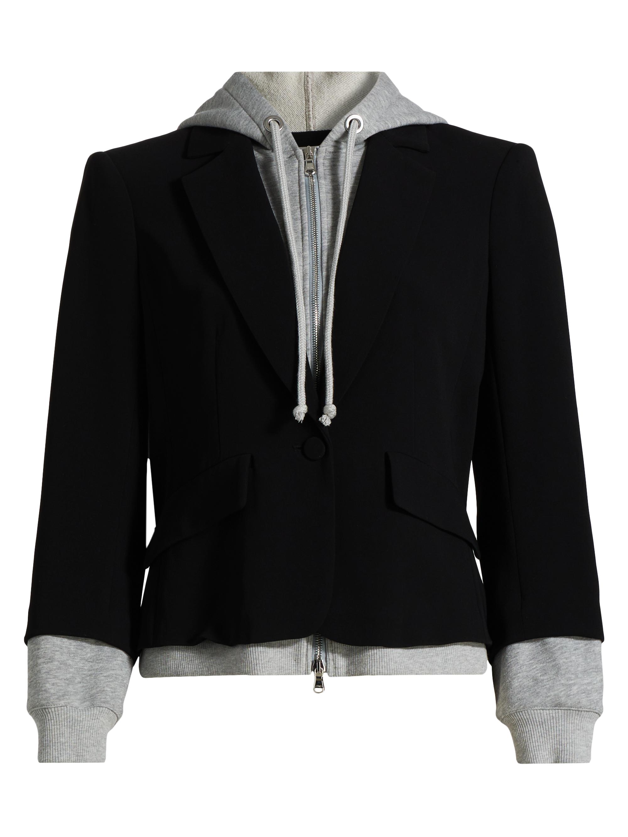 Cinq à Sept Women's Le Petit Khloe Zip-UpBlazer - Black Heather Grey