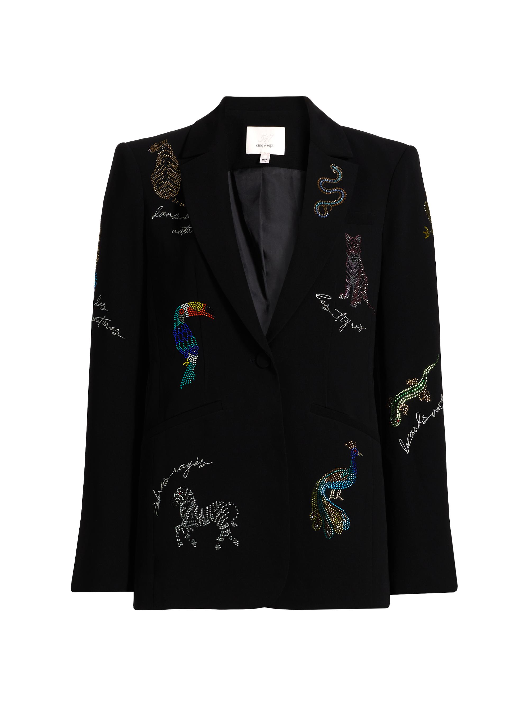 CINQ A SEPT Women's Karlie Jungle Crepe Blazer - Black