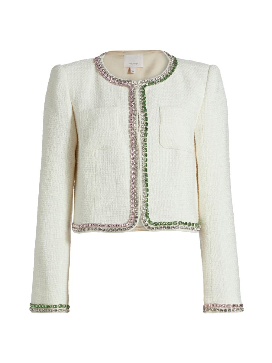 Cinq à Sept Verity Embellished Collarless Jacket | Saks Fifth Avenue