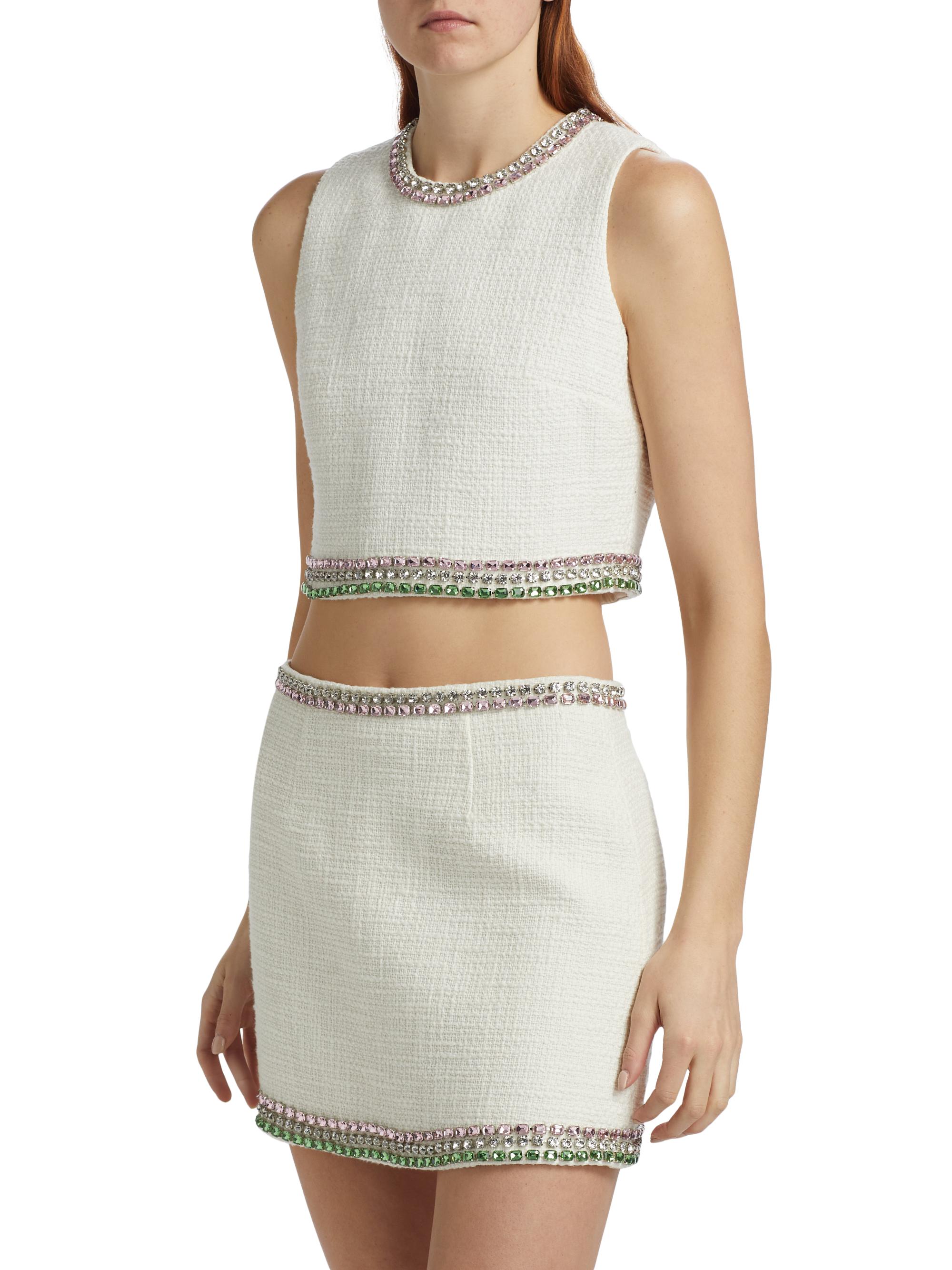 Cinq à Sept Verity Tweed Crop Top | Saks Fifth Avenue