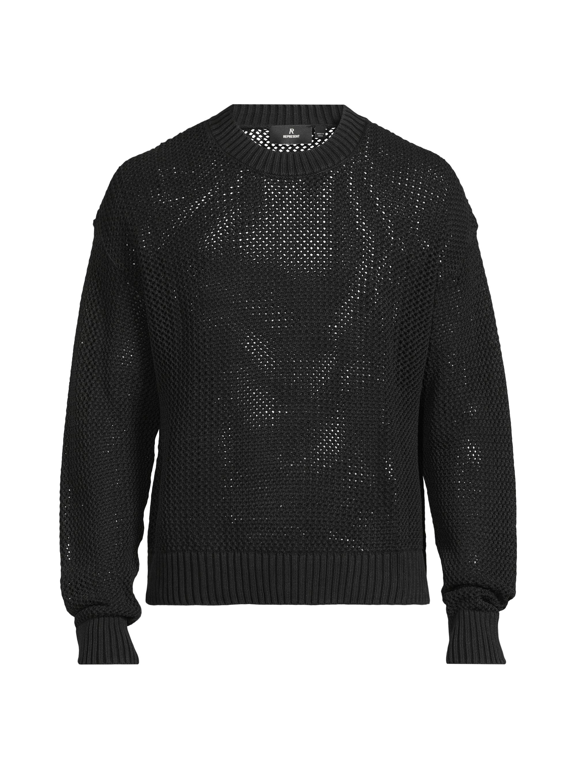 Represent Men's Open Gauge Knit Sweater - Jet Black