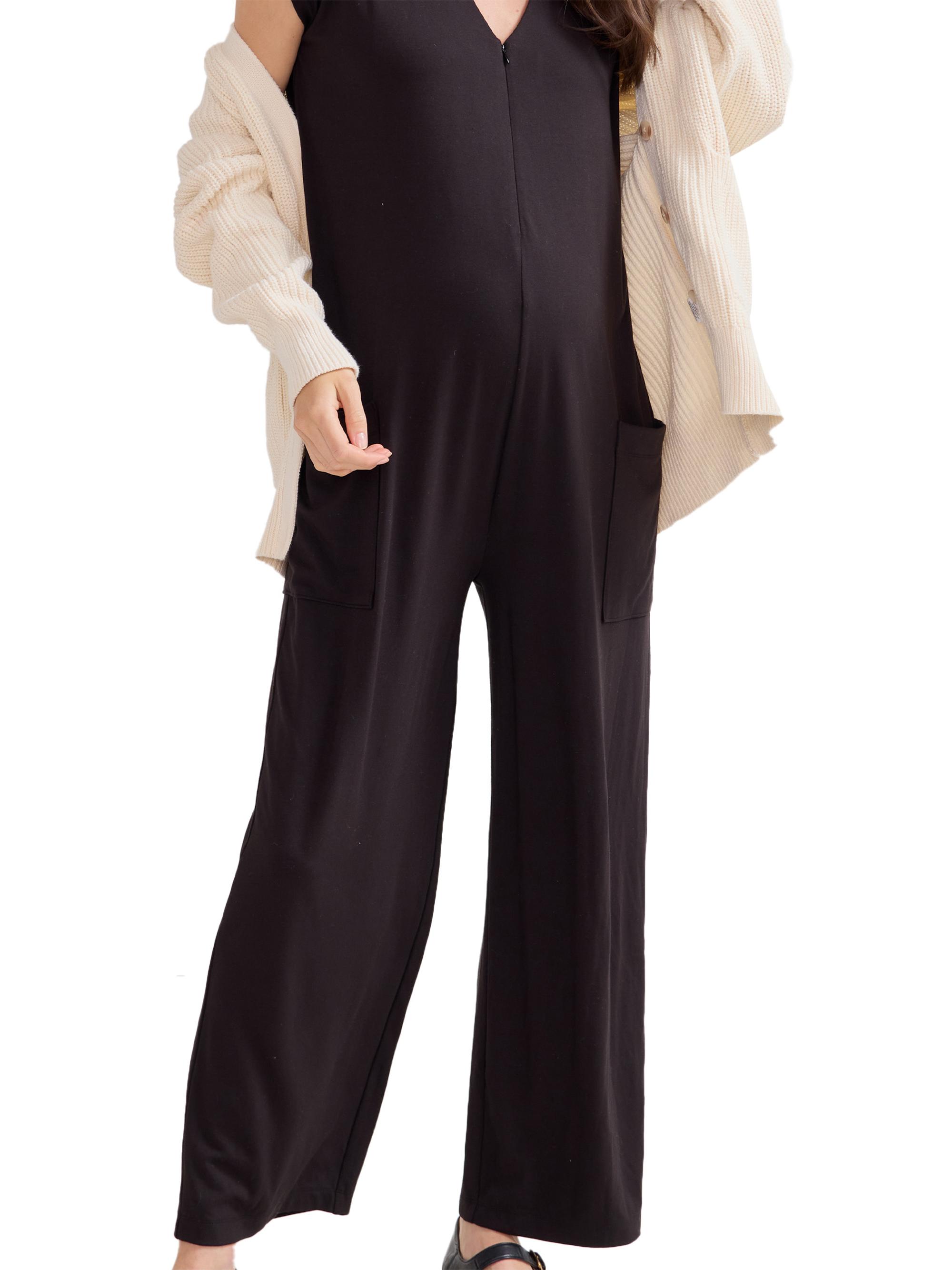 Hatch Women's The Charlotte Maternity Nursing Friendly Jumpsuit - Black