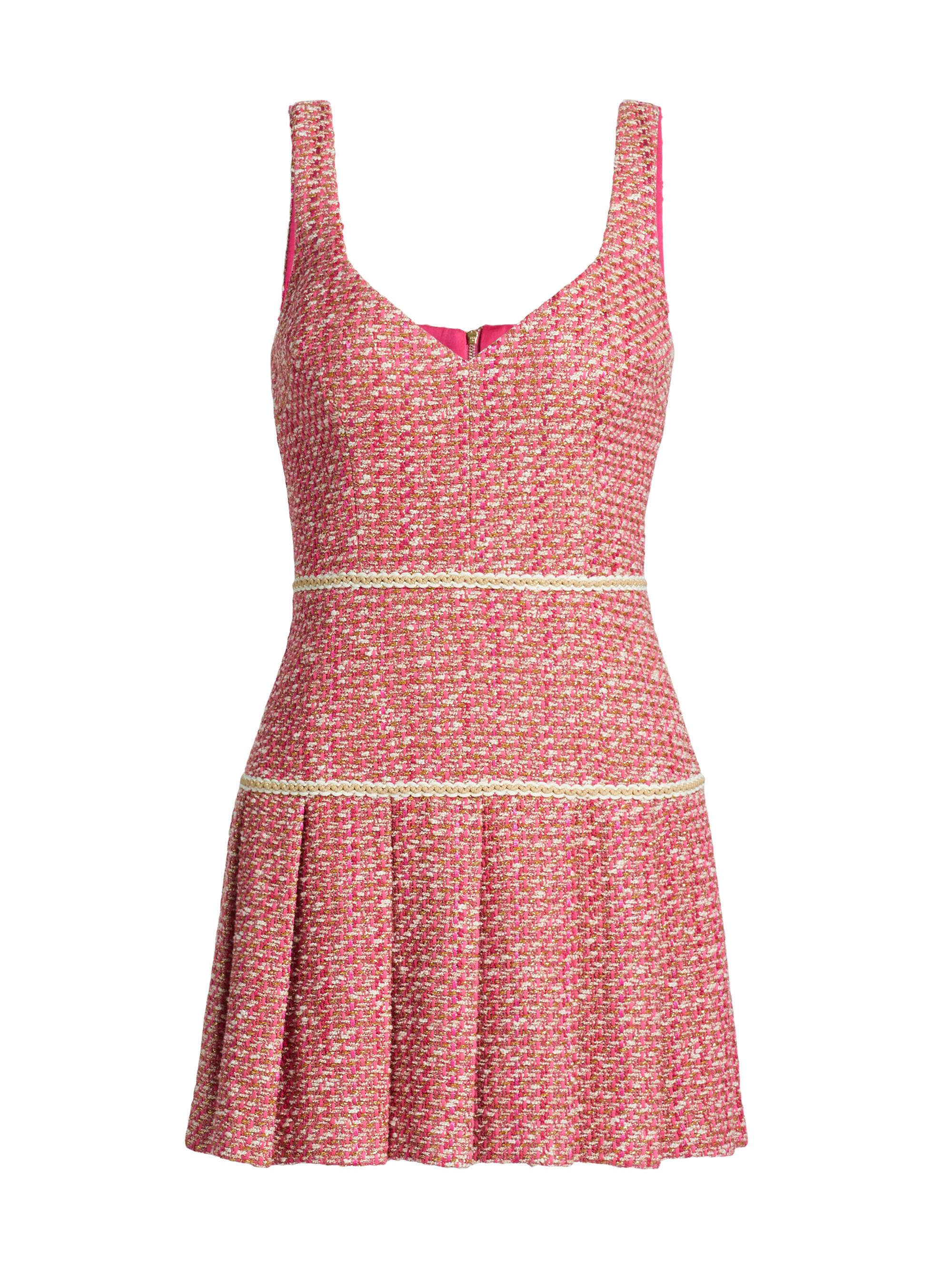 Ramy Brook Brianna Tweed Cotton-Blend Pleated Minidress Saks