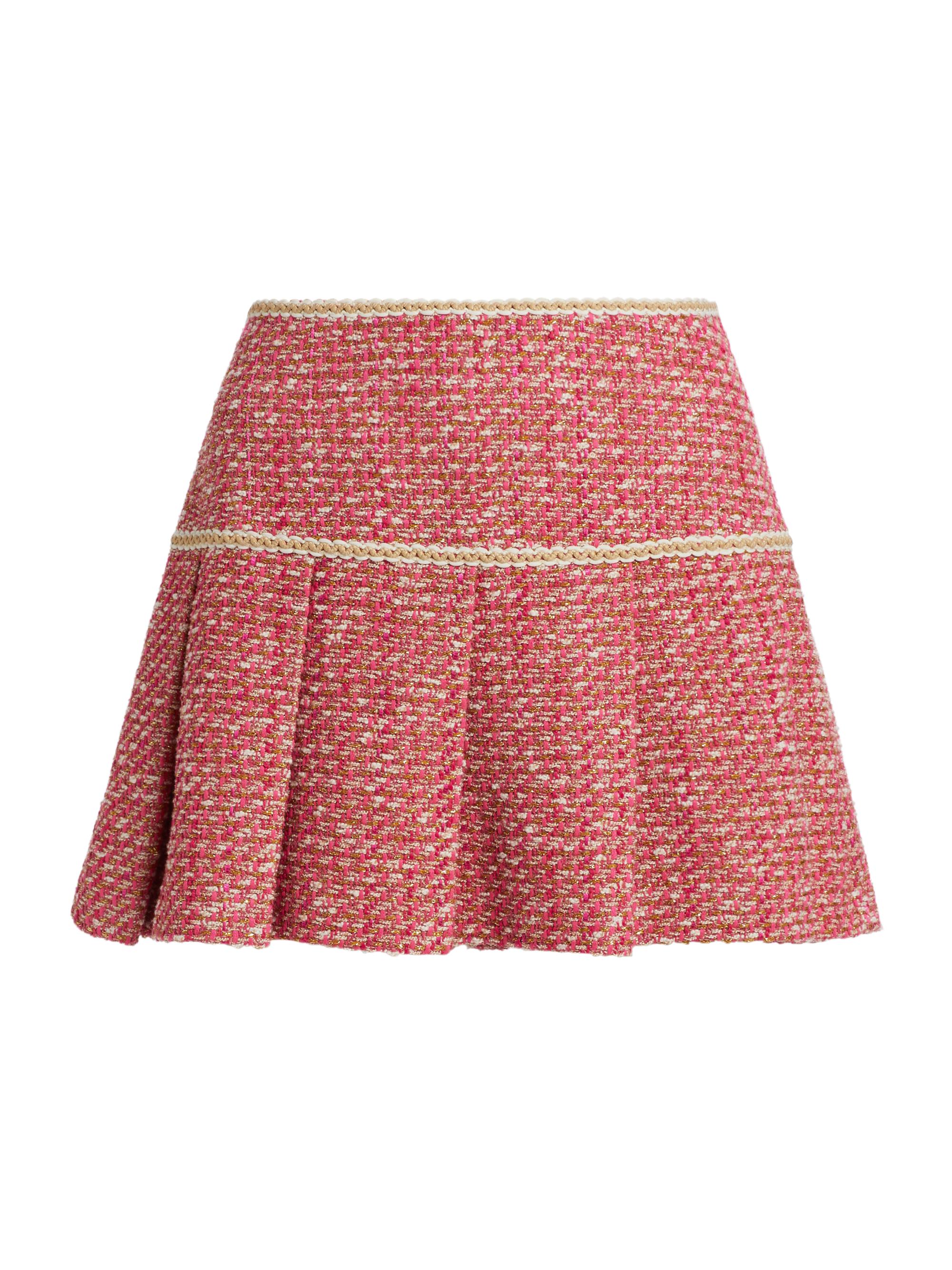 Ramy Brook Women's Anya Tweed Pleated Skort - Pink Petunia Boucle