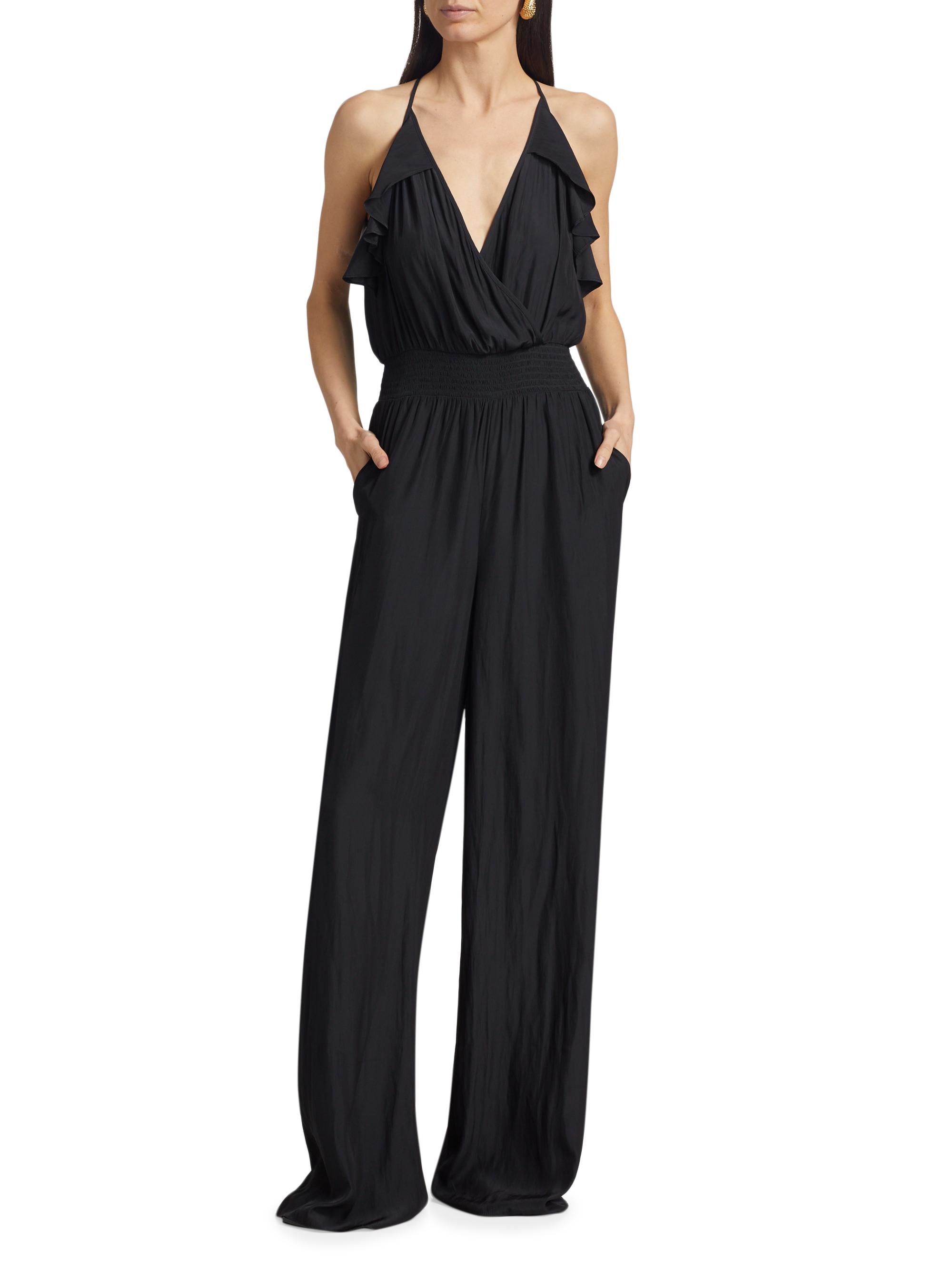 Ramy Brook Leilani Ruffle-Trimmed Wide-Leg Jumpsuit | Saks Fifth
