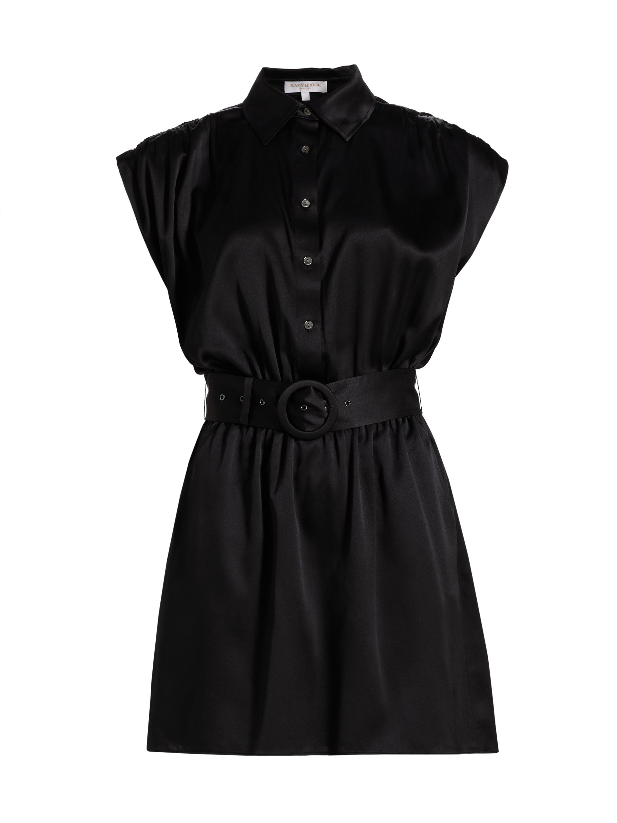 Ramy Brook Women's Nava Stretch Silk Minidress - Black