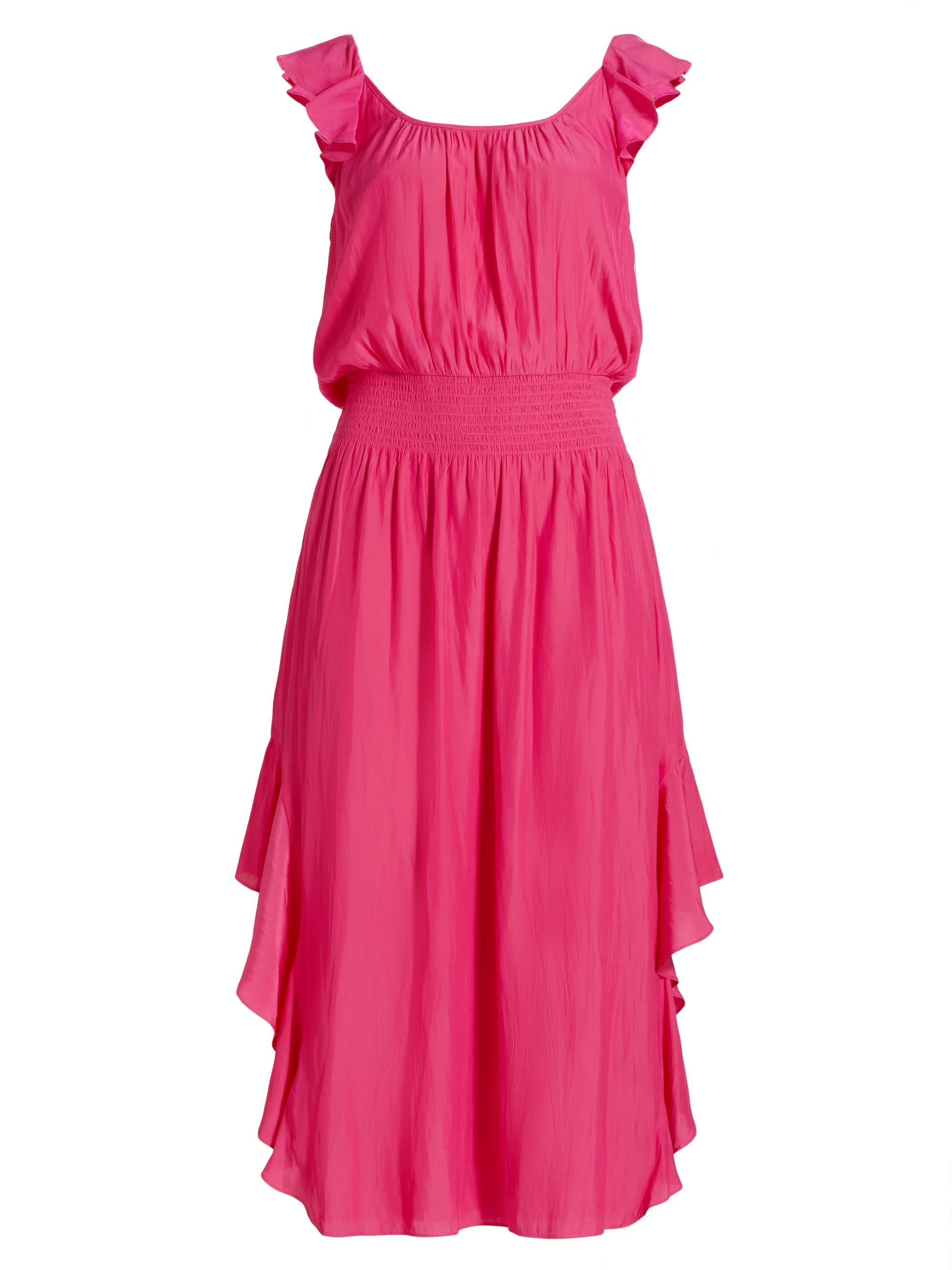 Ramy Brook Women's Clementine Ruffled Chiffon Midi-Dress - Pink Petunia