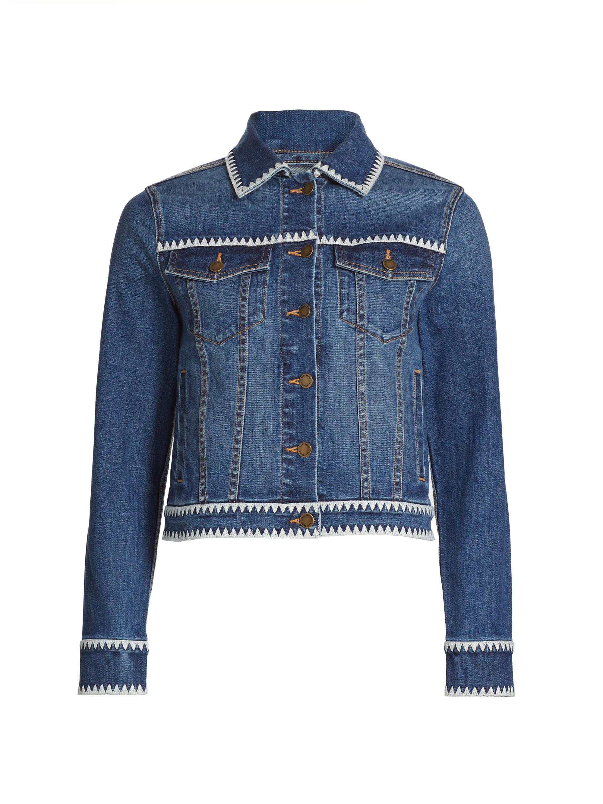 L'AGENCE Yari Collarless Denim Jacket | Saks Fifth Avenue