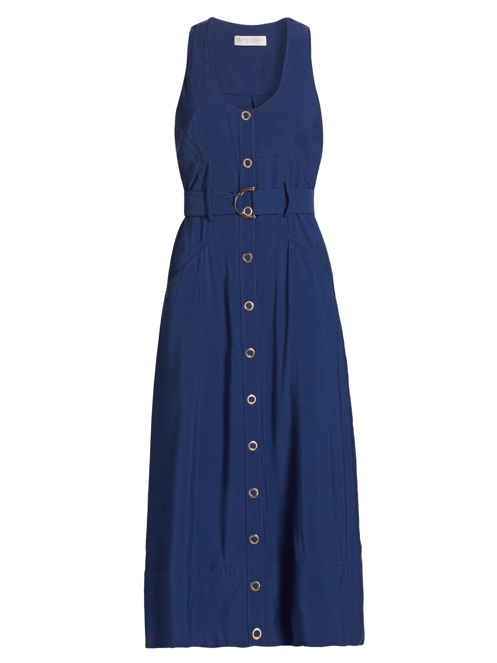 akiki sleeveless jacket dress ワンピース　完売品 Ramy Brook Nomi Belted Sleeveless A-Line Midi-Dress | Saks Fifth
