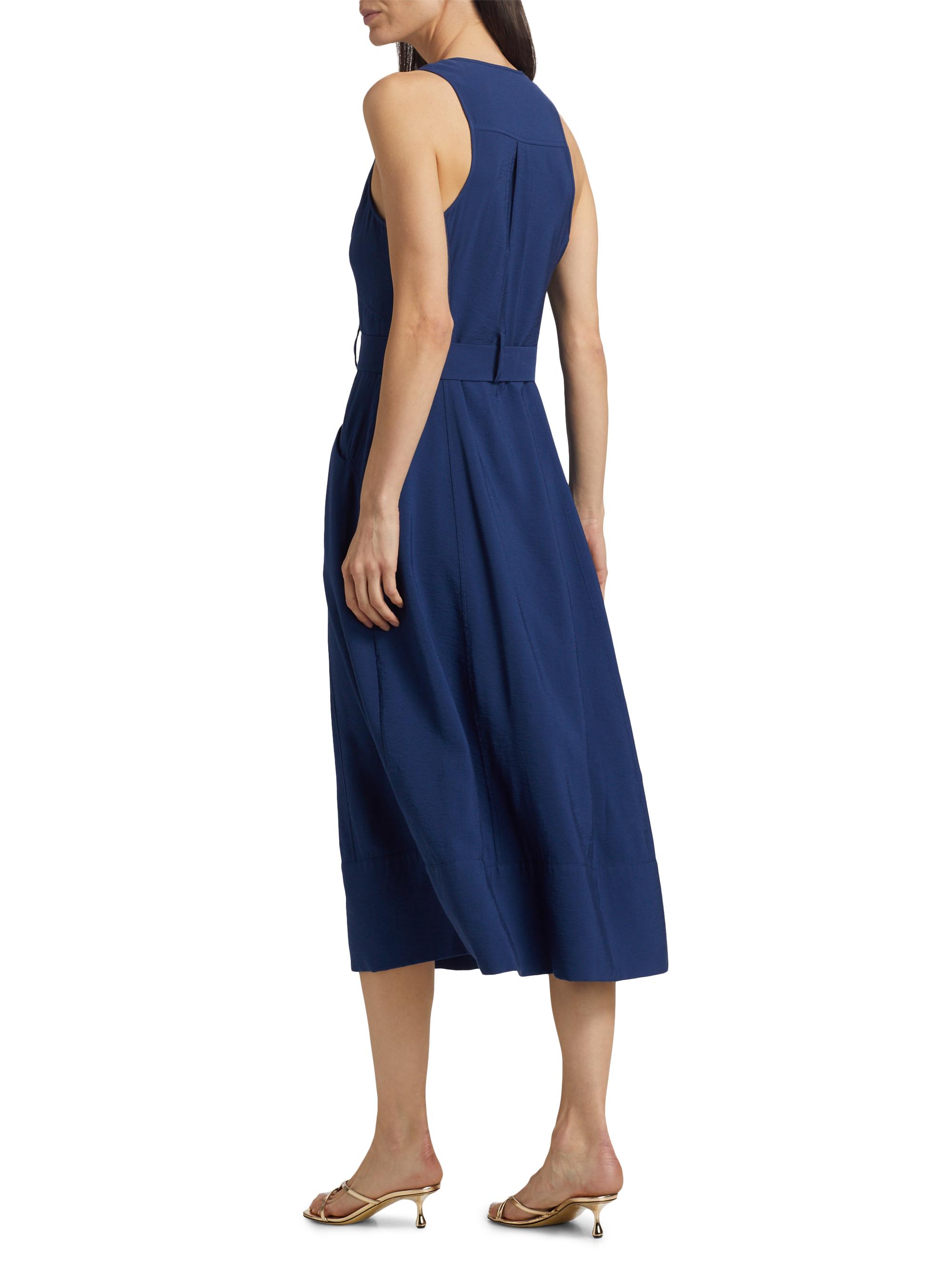 Ramy Brook Nomi Belted Sleeveless A-Line Midi-Dress | Saks Fifth Avenue