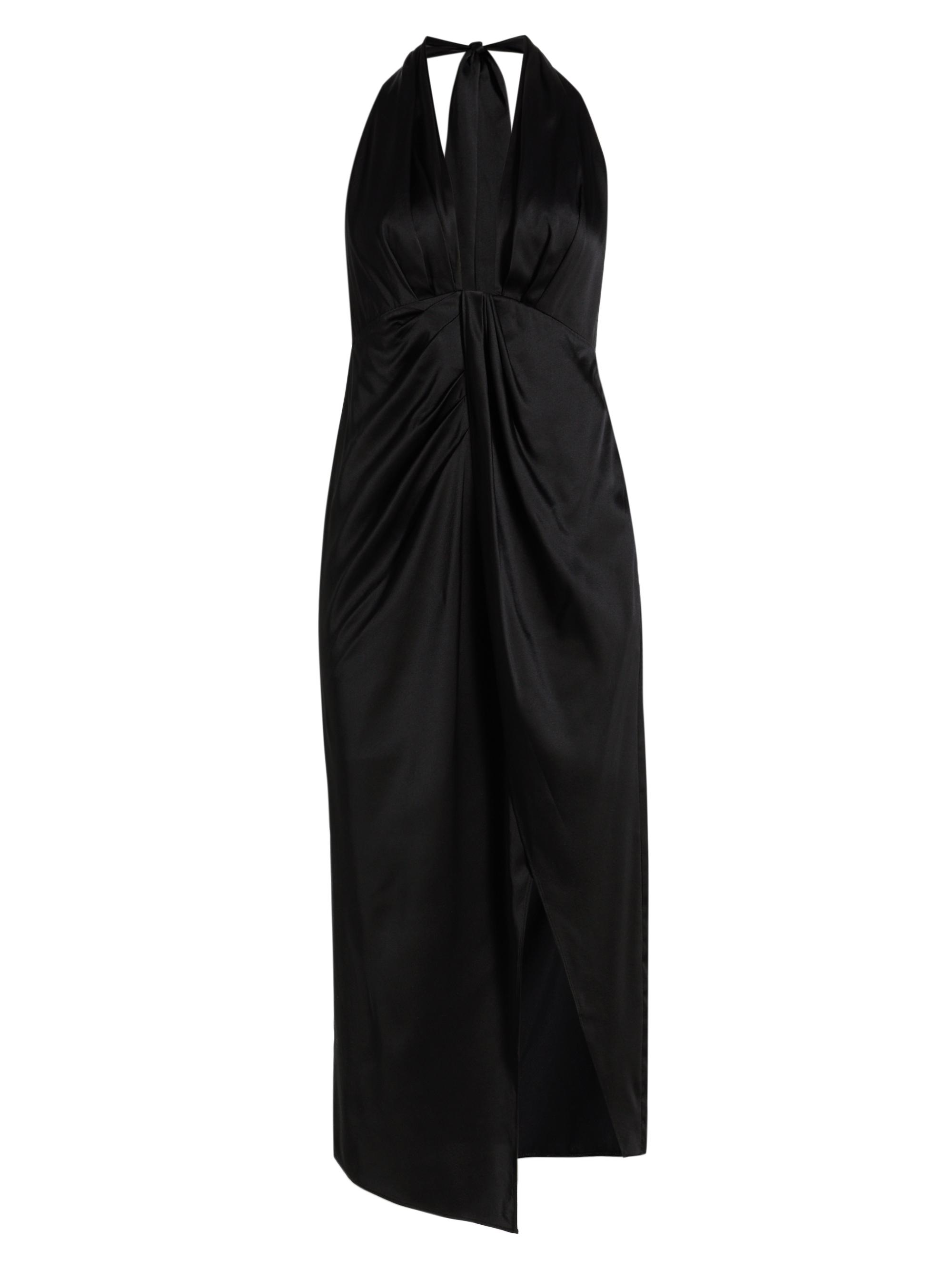 Ramy Brook Women's Nan Draped Stretch Silk Dress - Black