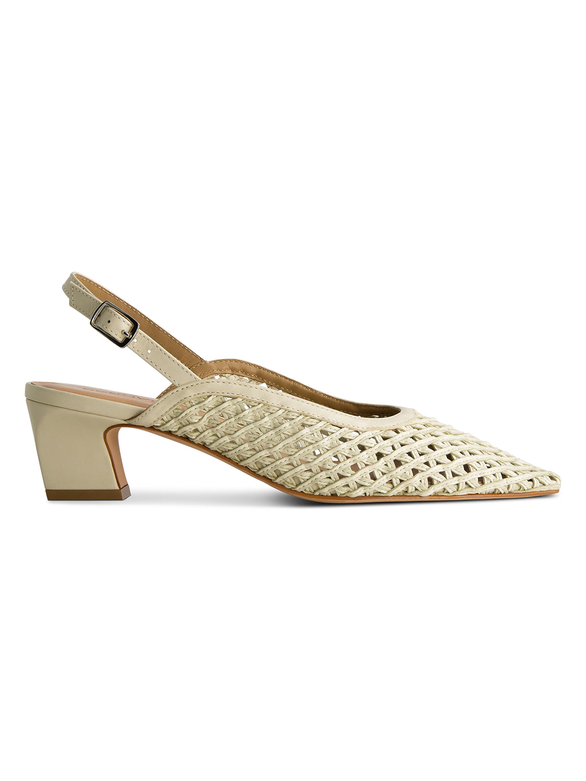 Bernardo Women's Athena Woven Slingback Pumps - Eggshell