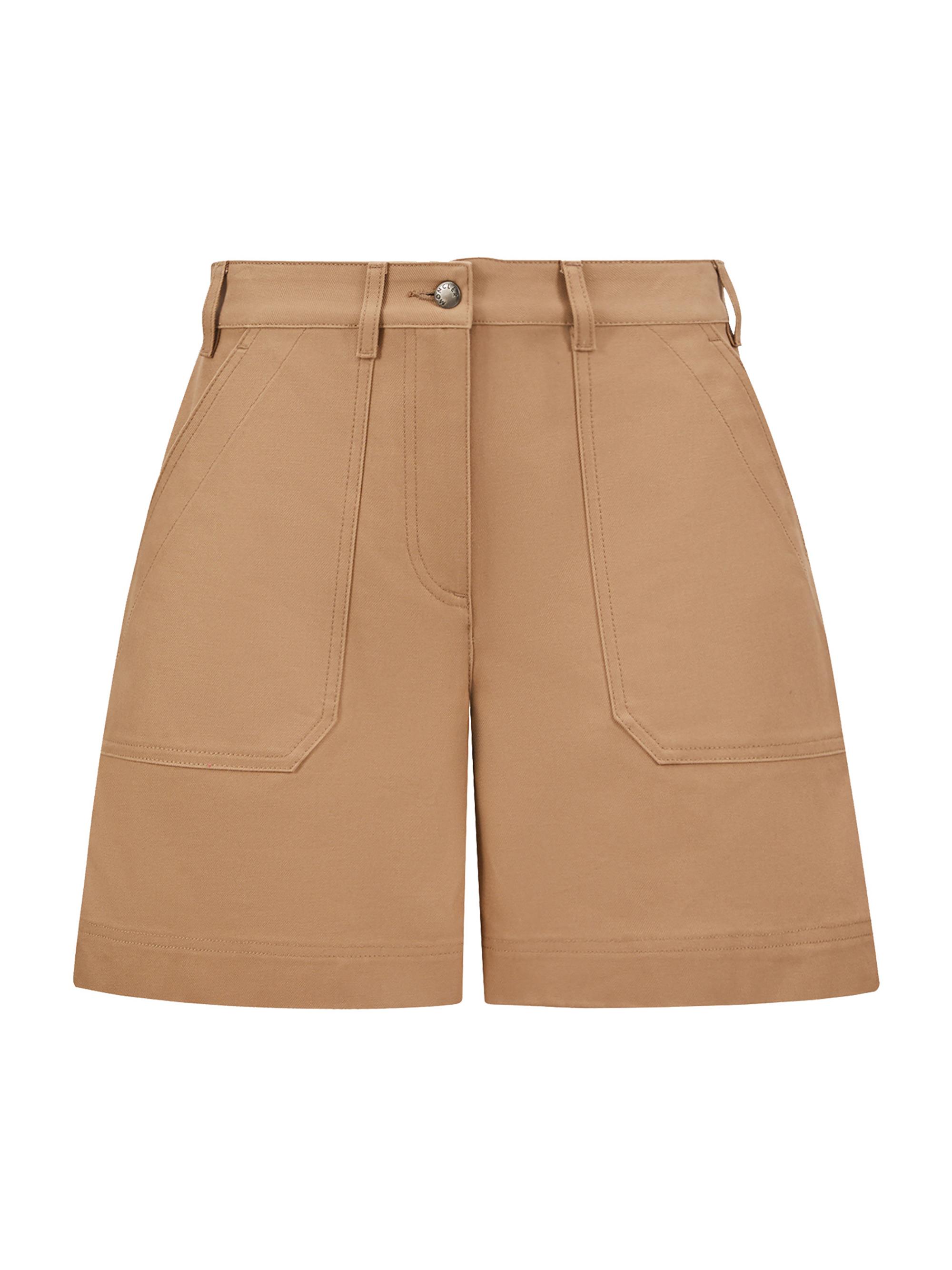 Moncler Women's Shorts in Cotton Gabardine - Camel Beige