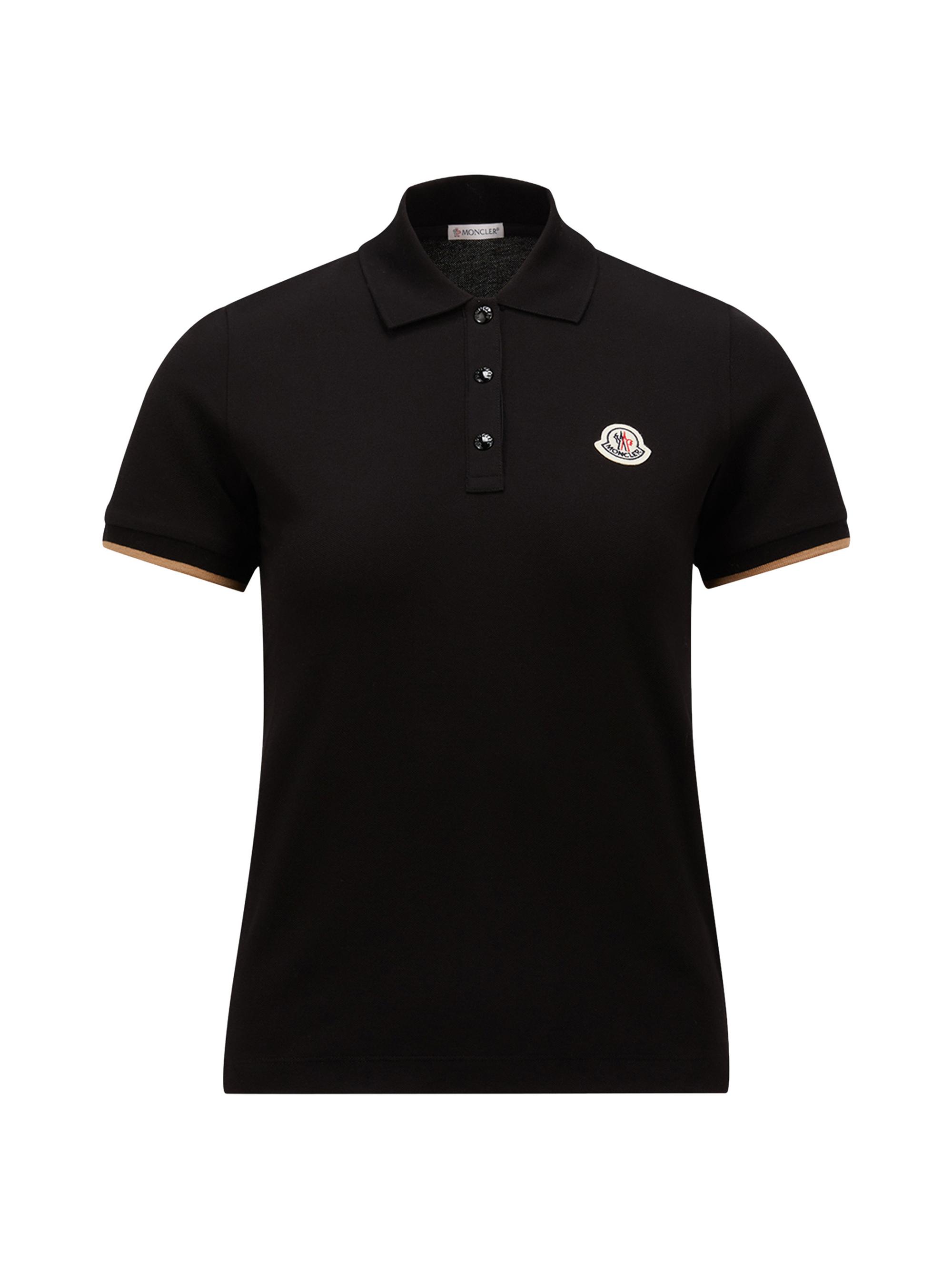 Moncler Women's Polo Shirt in Cotton Piquet - Black