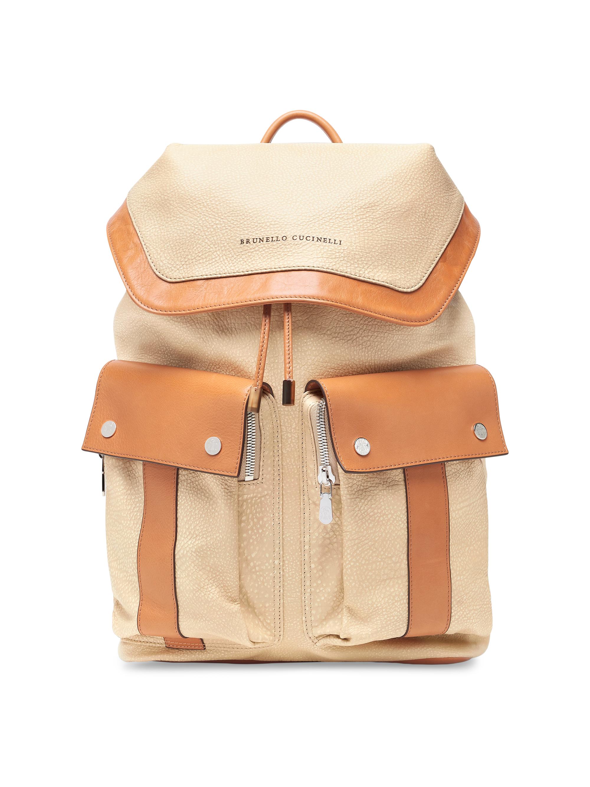 Brunello Cucinelli Men's Cowhide Leisure Backpack -  Brown