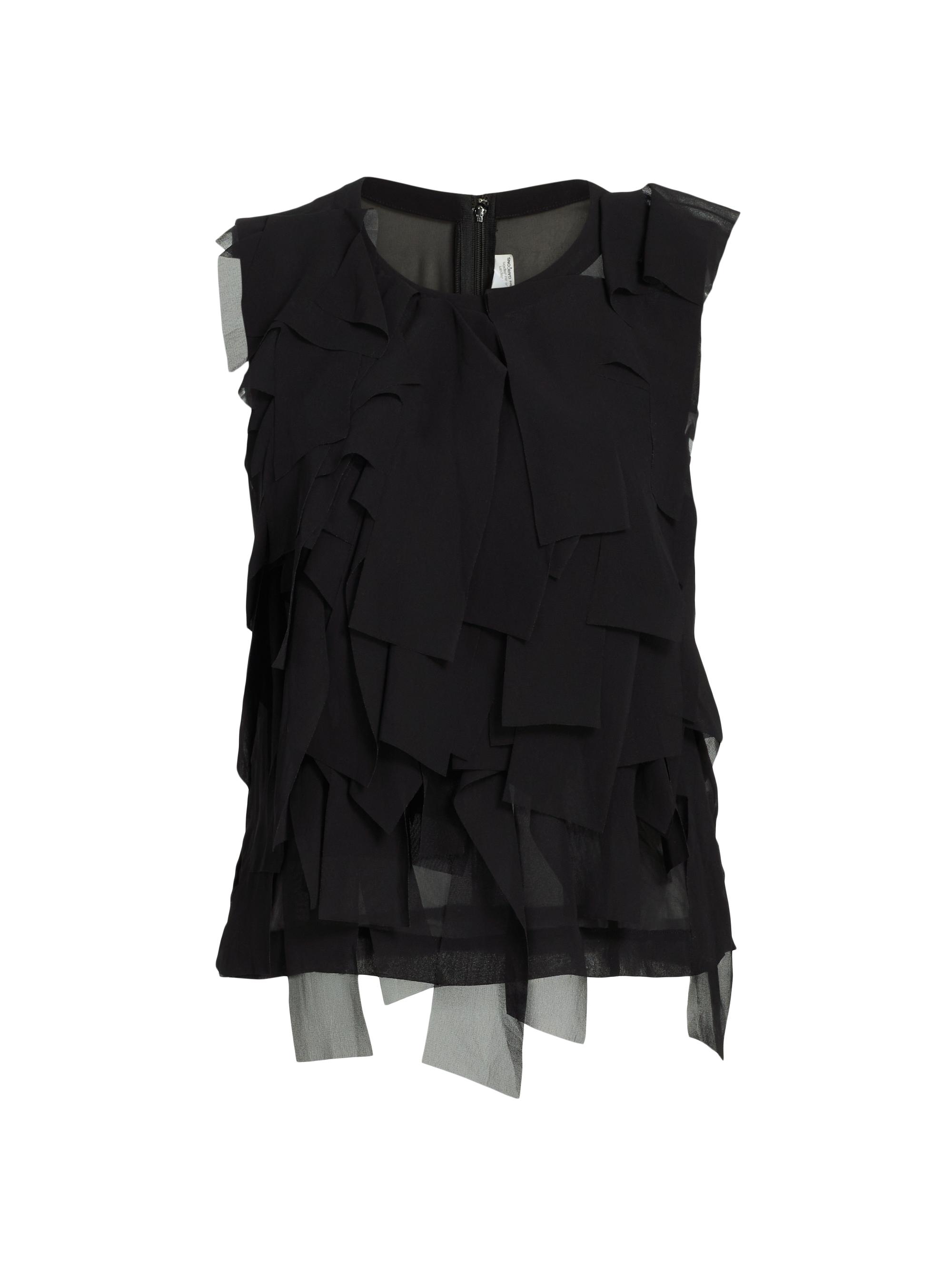 Comme des Garçons Women's Shredded Sleeveless Blouse - Black