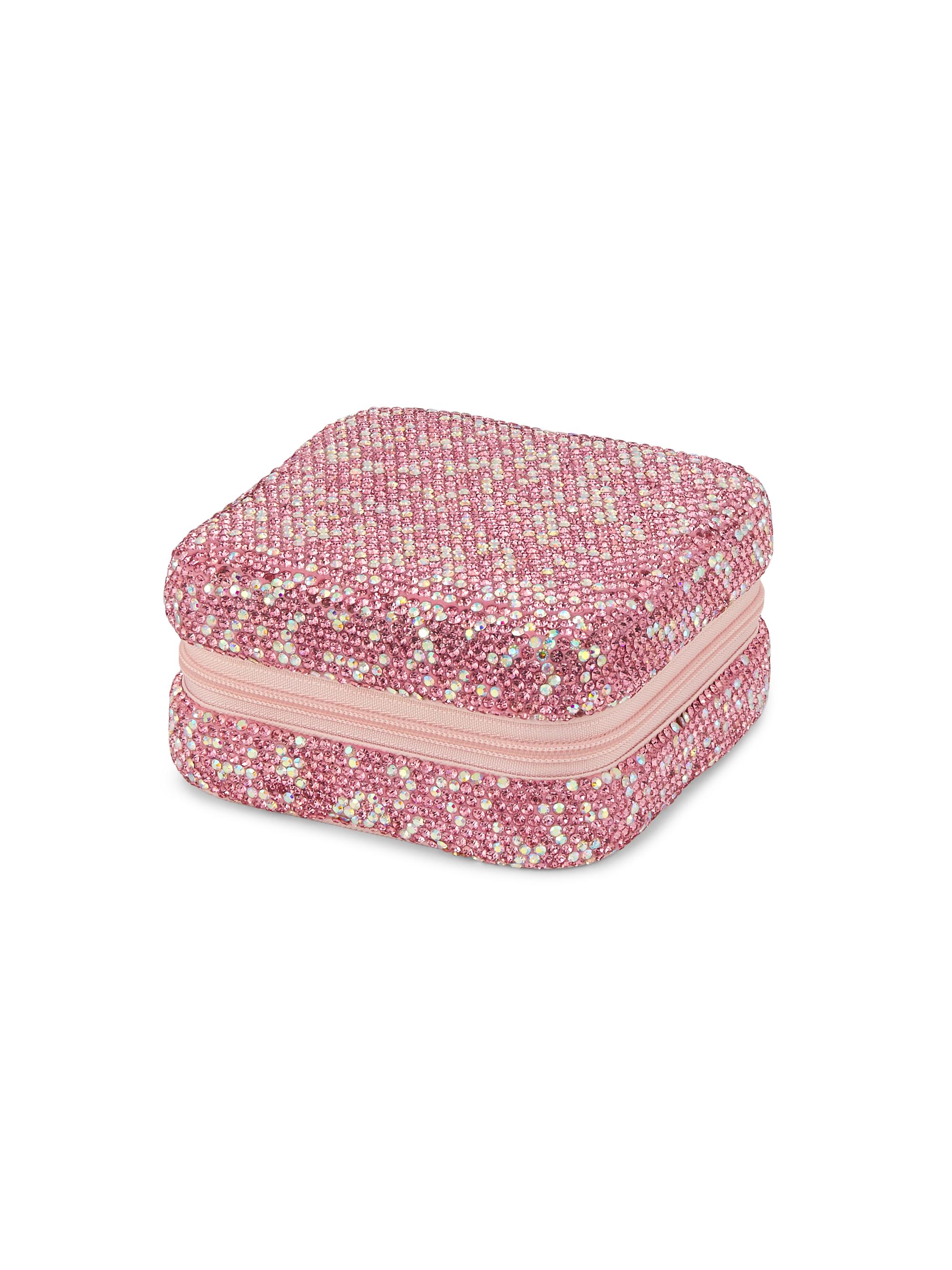 新品 オリバーガル Jewelry Gift Box Glitter Black Compact Sparkle Jewelry Box with Fabric Interior and