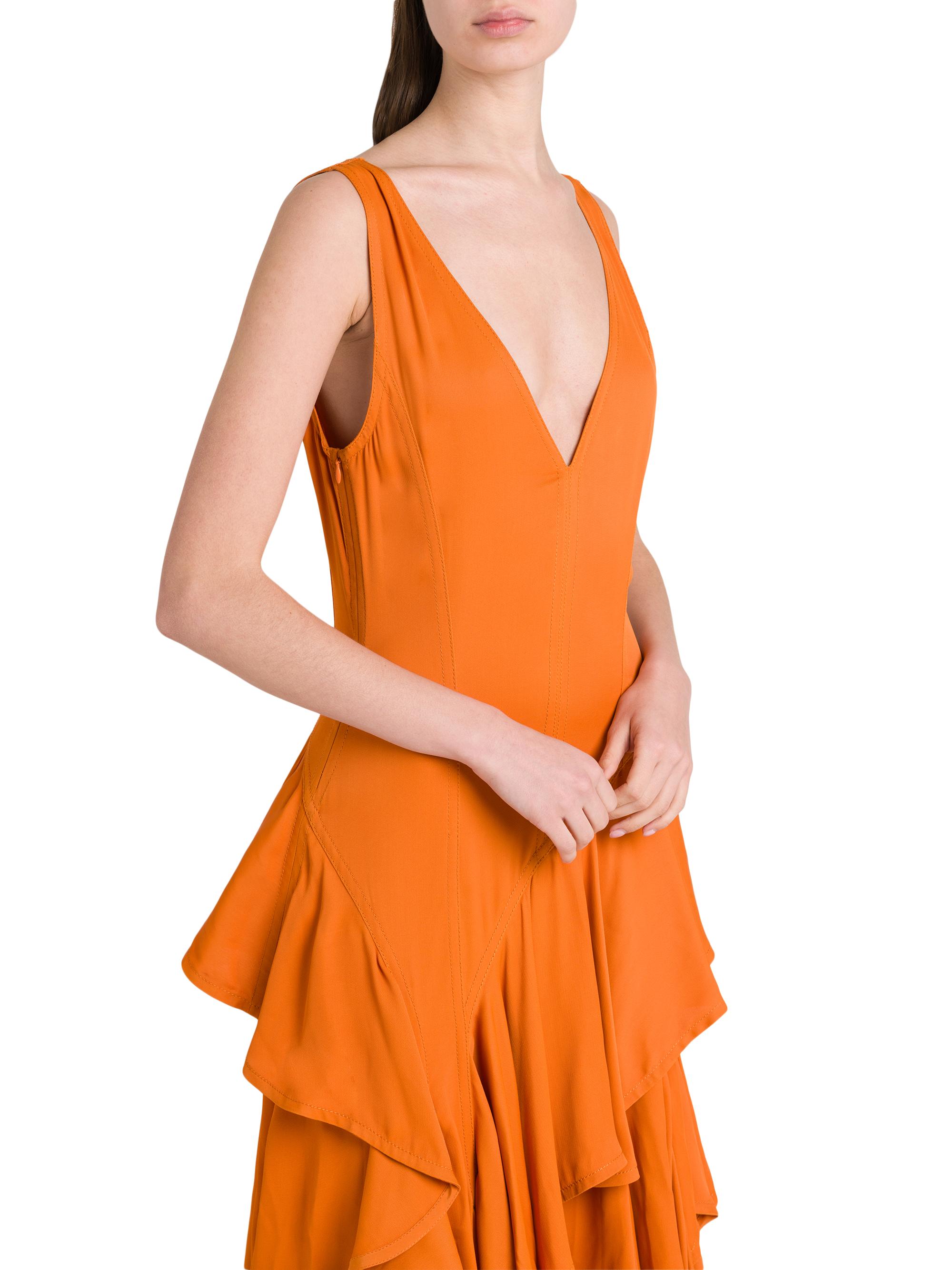 open lace back dress Bottega Veneta Ribbed Knit Silk Blend Rust Cut Out Mini Dress – The Closet  New York main image 1