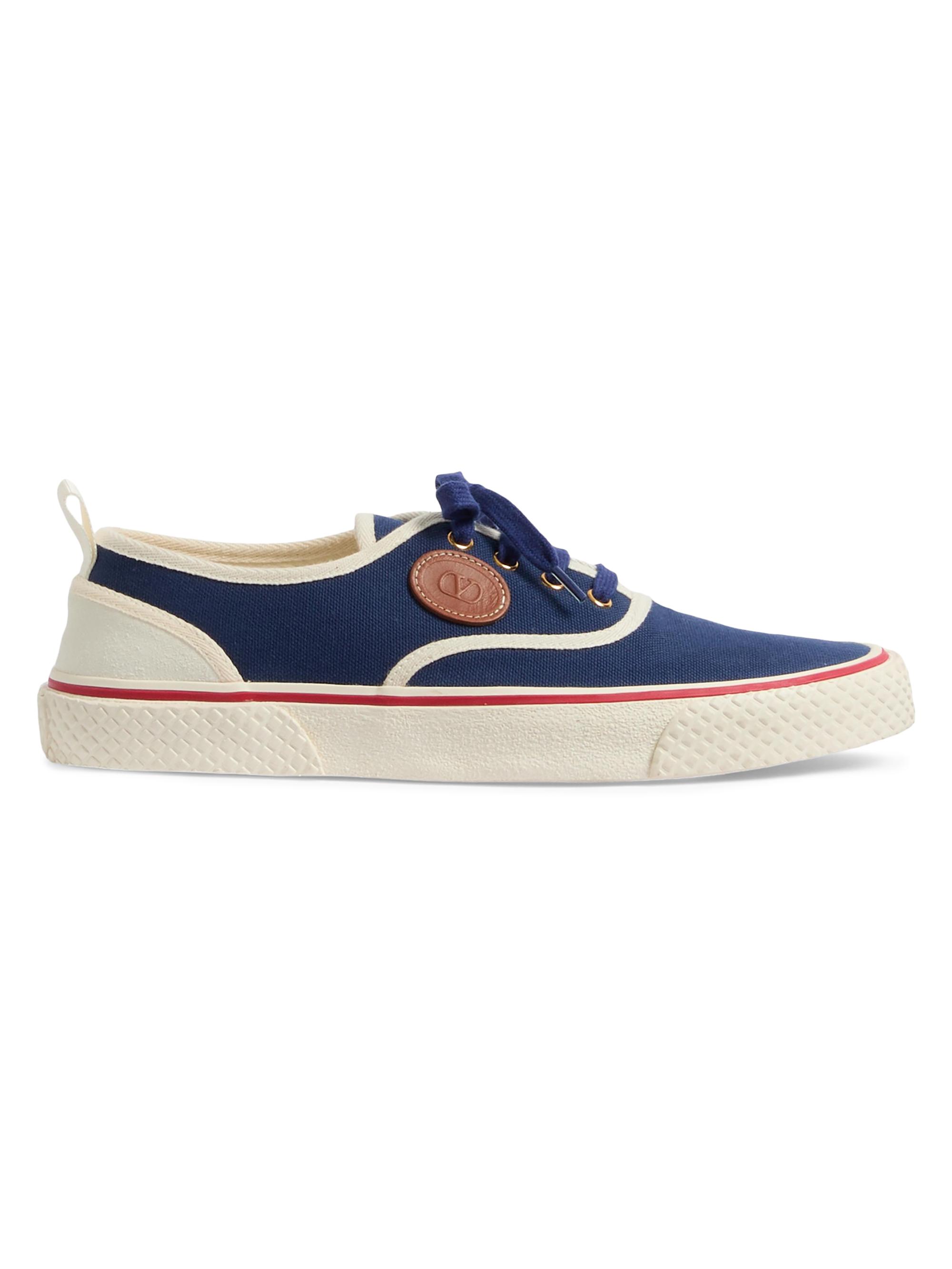 Valentino Garavani Men's Nojoke Sneakers in Canvas Fabric - Indigo