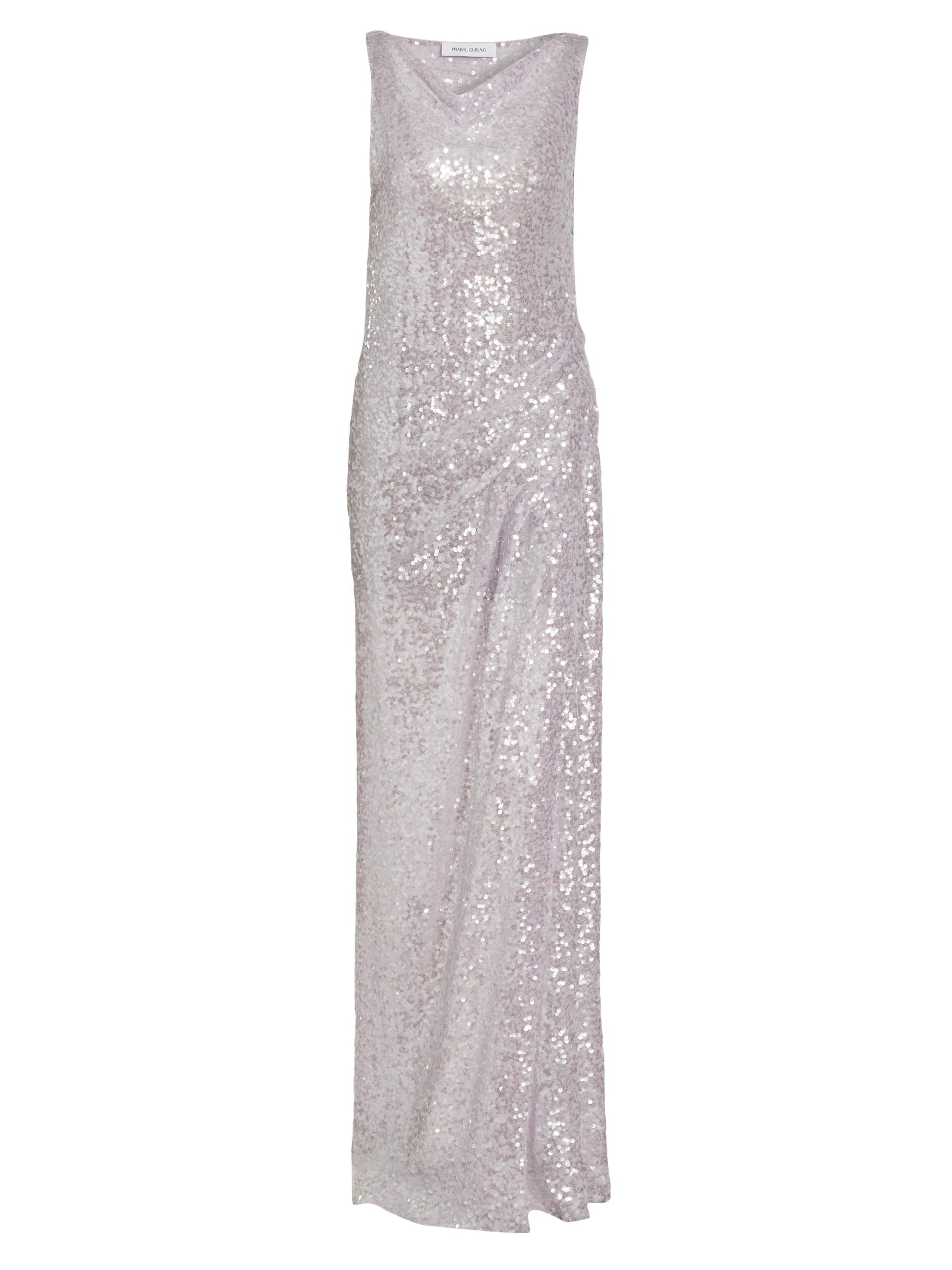 Prabal Gurung Women's Sequined Side Drape Gown - Lilac