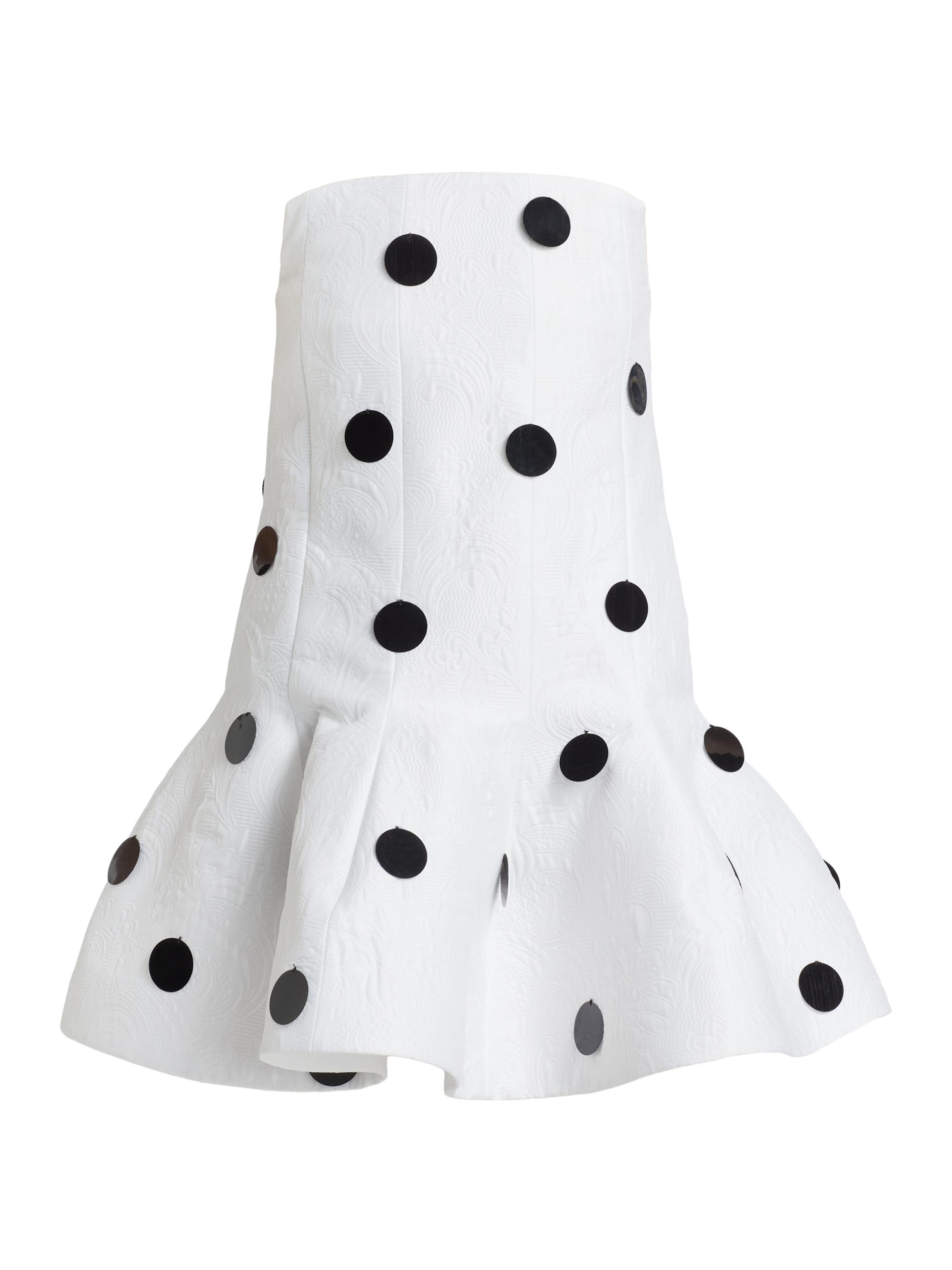 Prabal Gurung Women's Polka Dot Brocade Flounce Minidress - White
