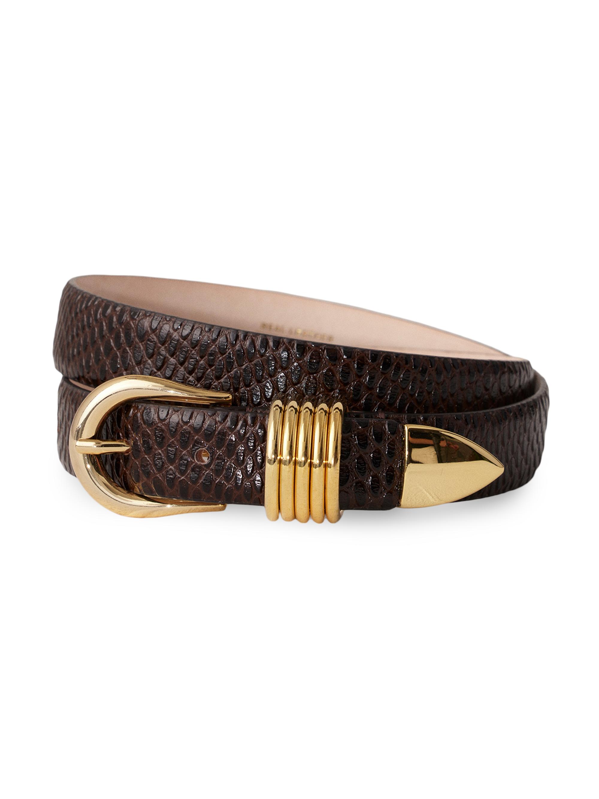 Déhanche Women's Hollyhock Viper Leather Belt - Tobacco Viper Gold