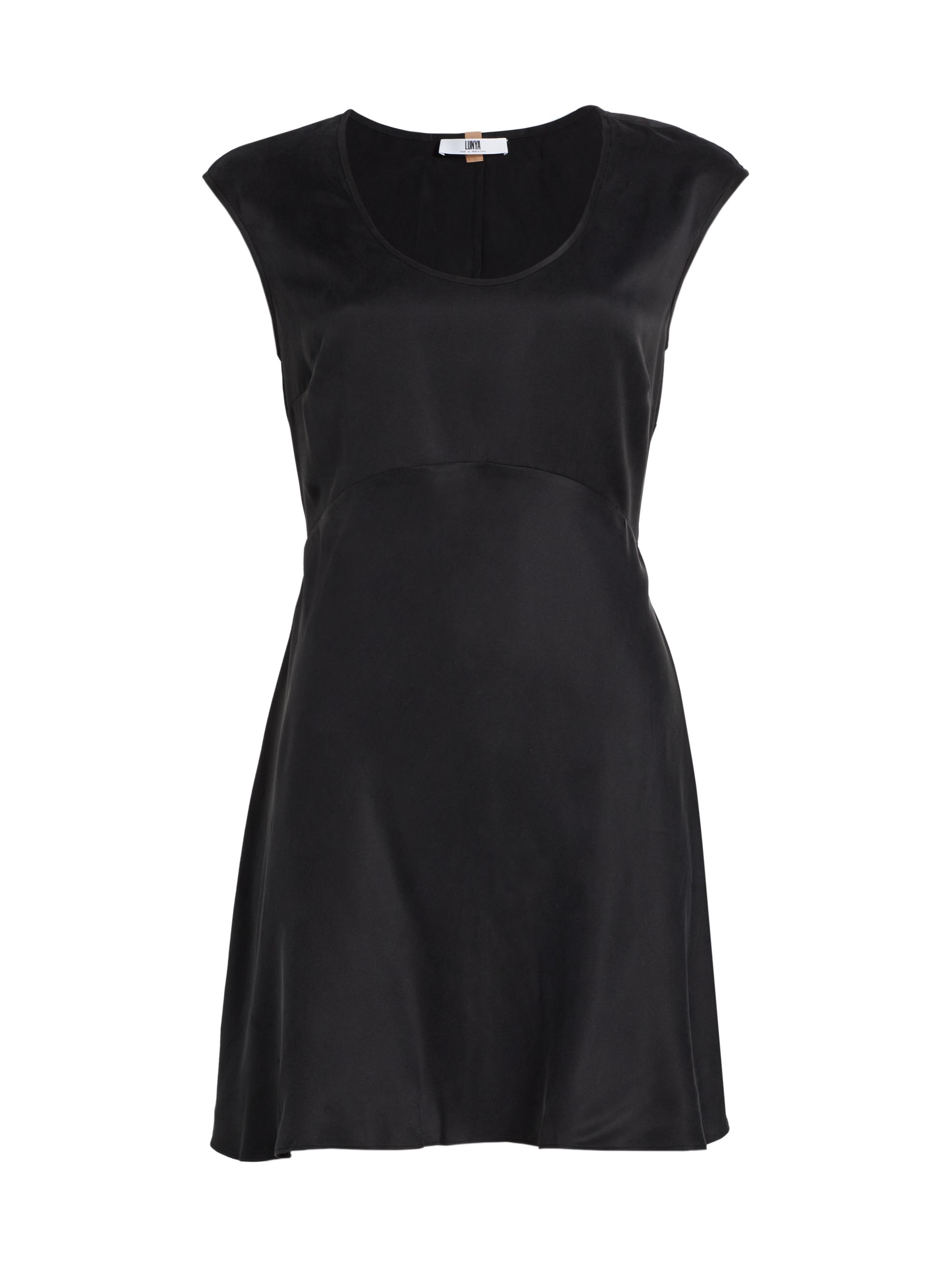 Lunya Women's Silk Cap-Sleeve Minidress - Immersed Black