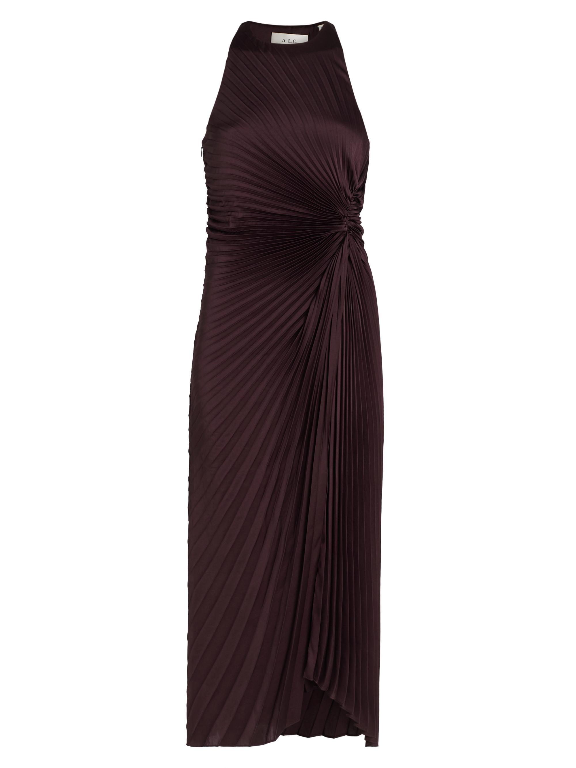 A.L.C. Women's Reagan Pleated Midi-Dress - Deep Plum