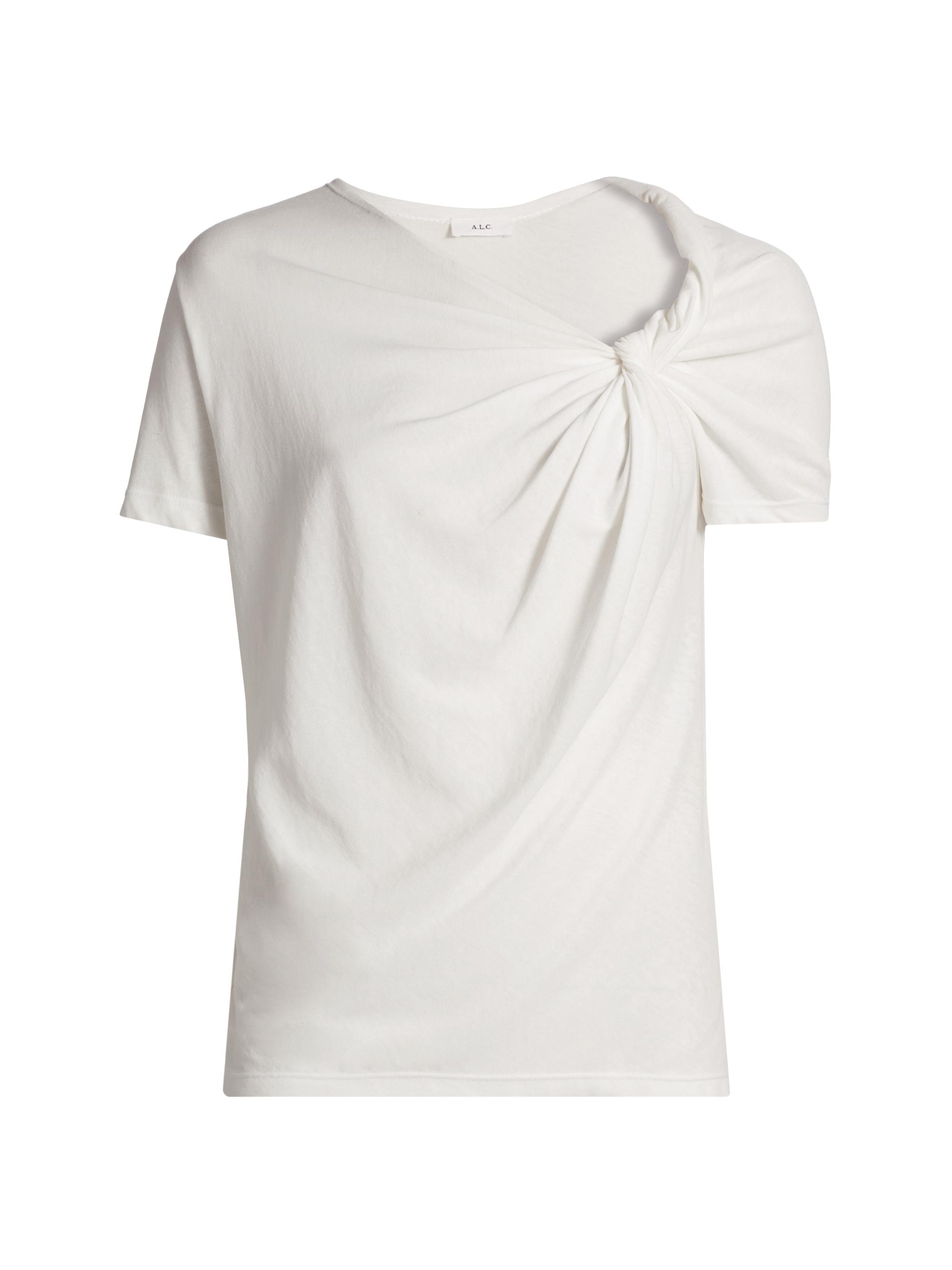 A.L.C. Women's Liz Gathered Cotton T-Shirt - Acqua