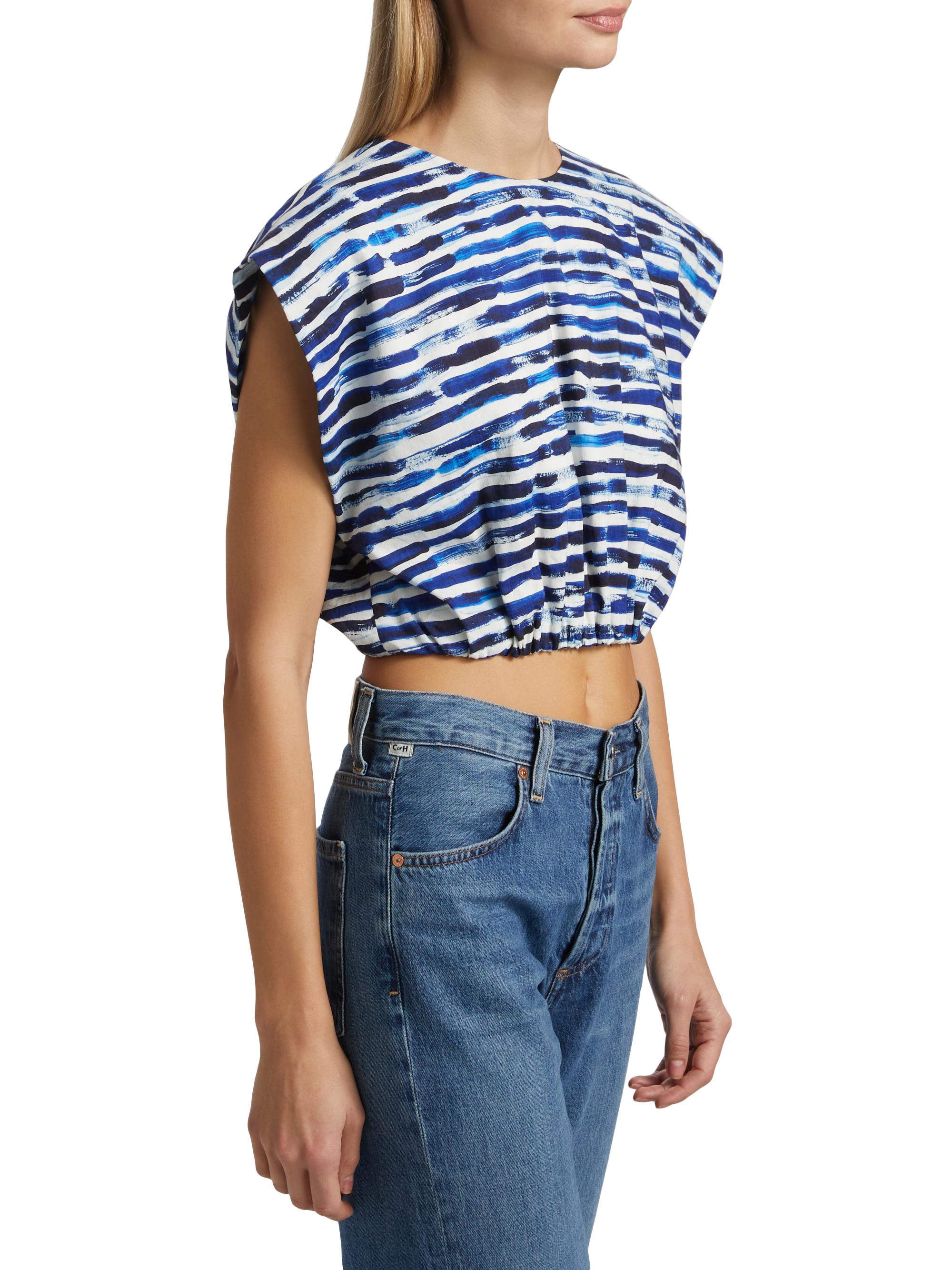 A.L.C. Billie Linen-Blend Crop Top | Saks Fifth Avenue