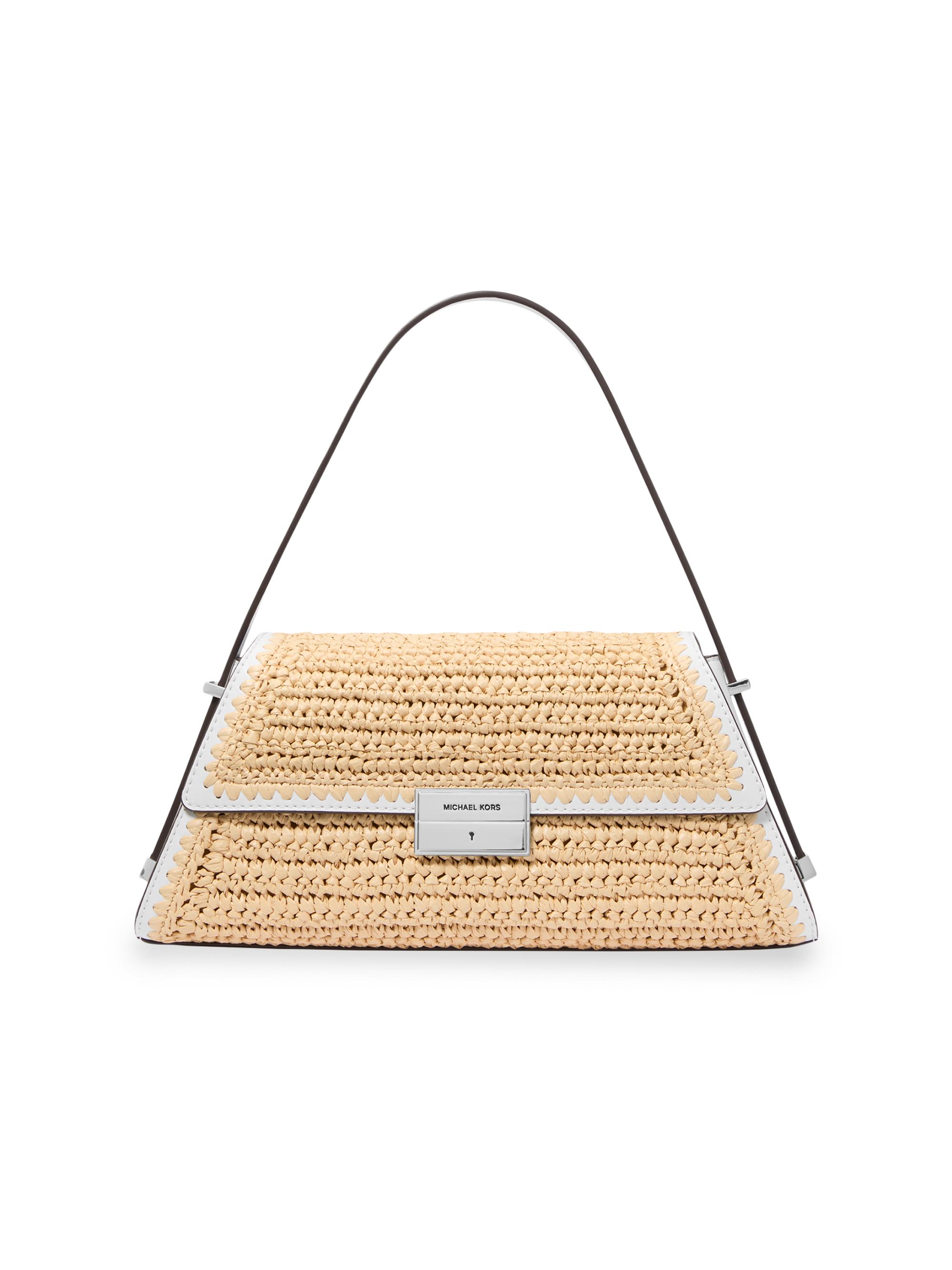 MICHAEL Michael Kors Women's Ludlow  Straw Shoulder Bag - Natural Optic White