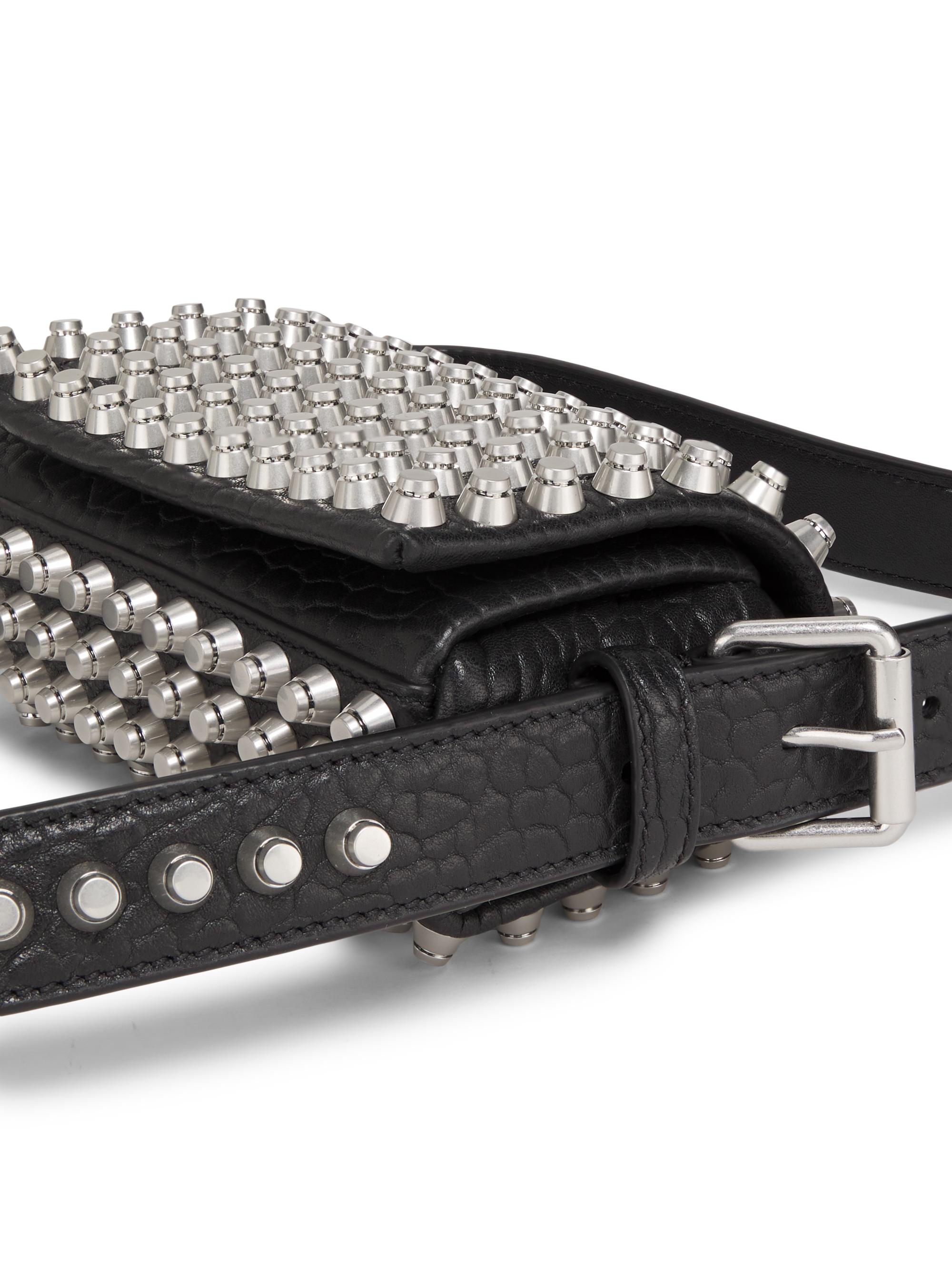 Alexander Wang Ricco Mini Studded Leather Flap Crossbody Bag