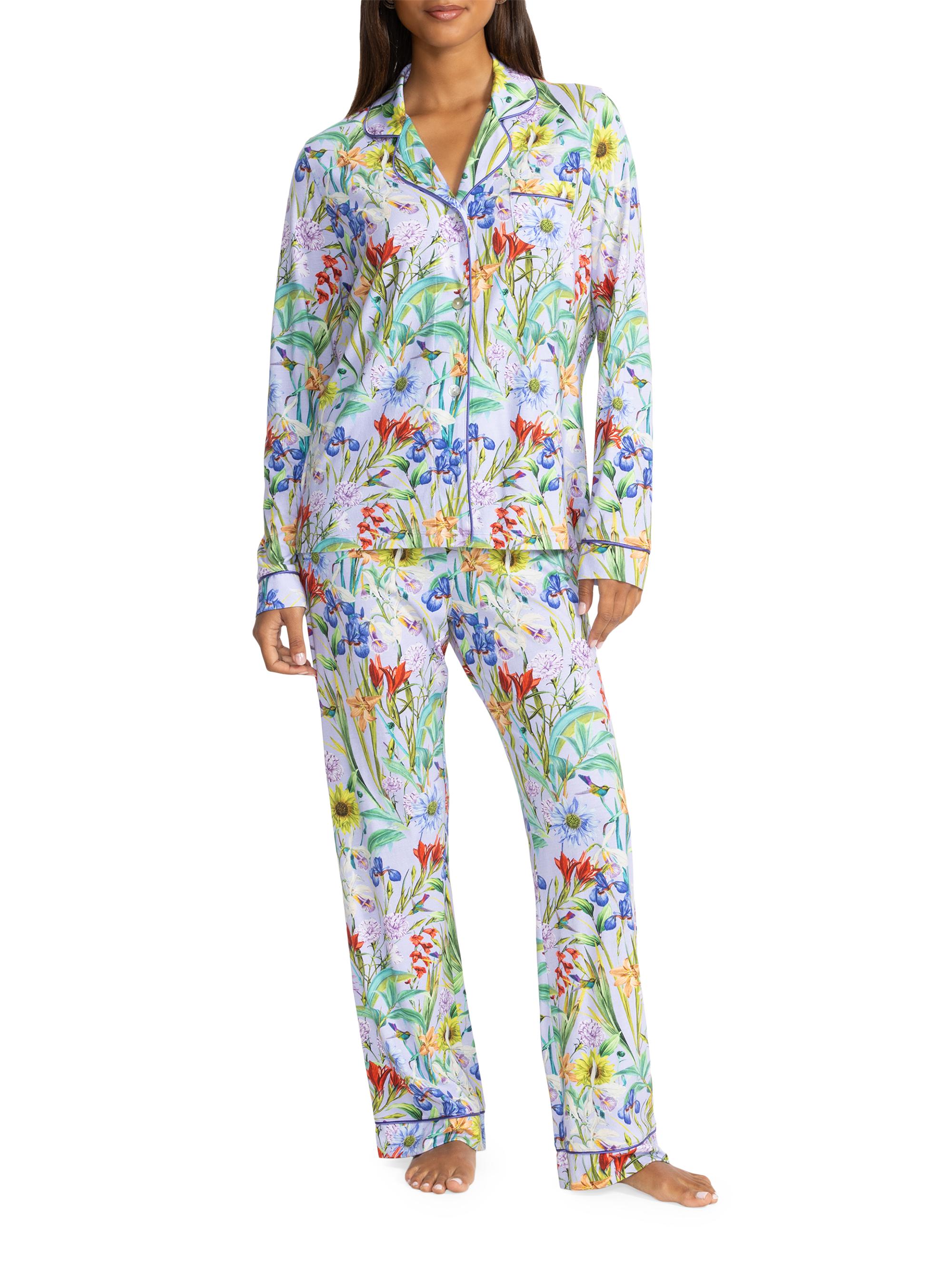 Johnny Was Women's Carly Floral Print Pajamas - Daphne Purple