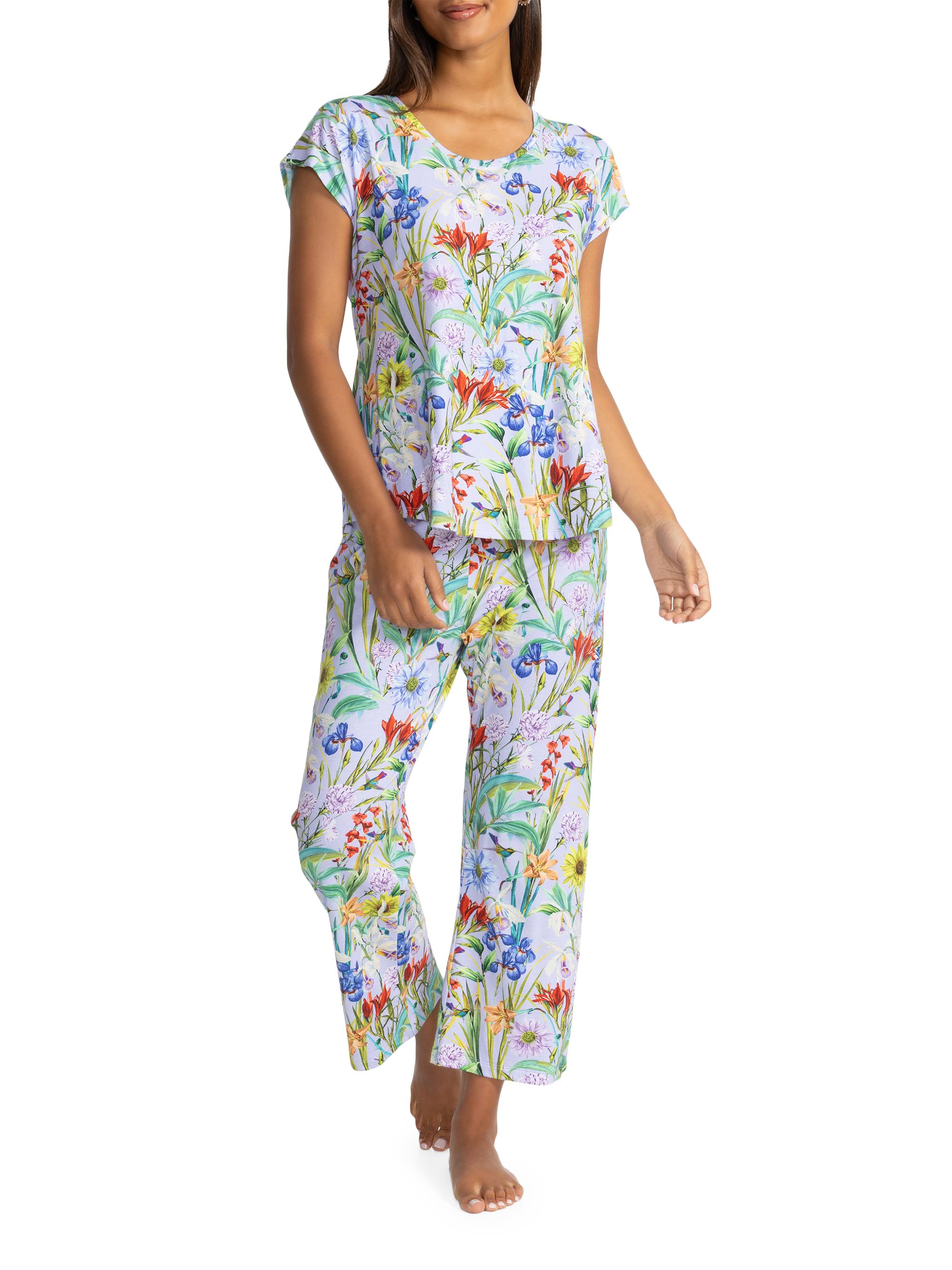 Johnny Was Women's The Bobbie Crop Pajamas - Daphne Purple