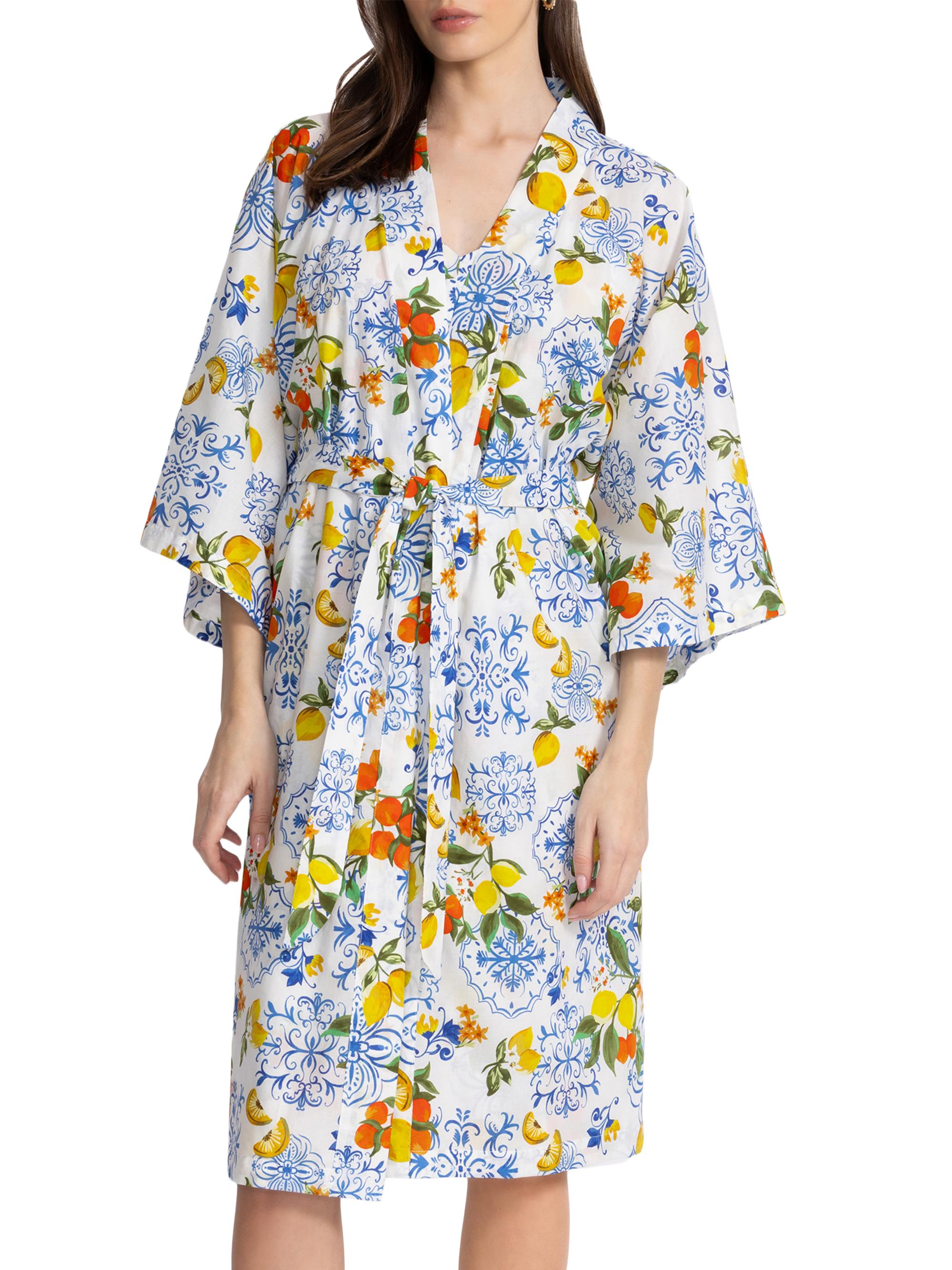 Johnny Was Women's Citrus-Print Cotton Robe - Citrus
