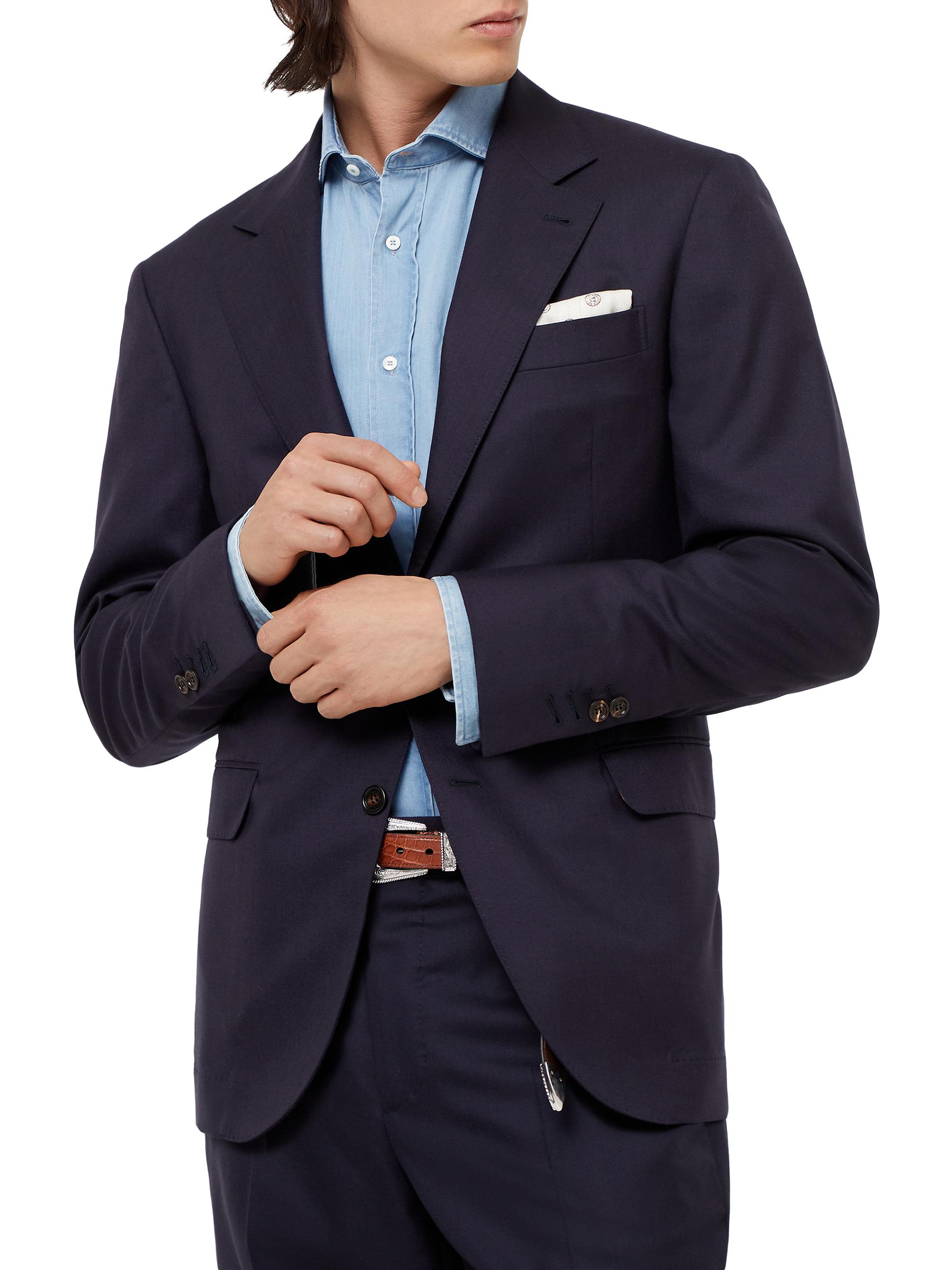 Brunello Cucinelli Men's Lightweight Cashmere Blazer - Navy Blue