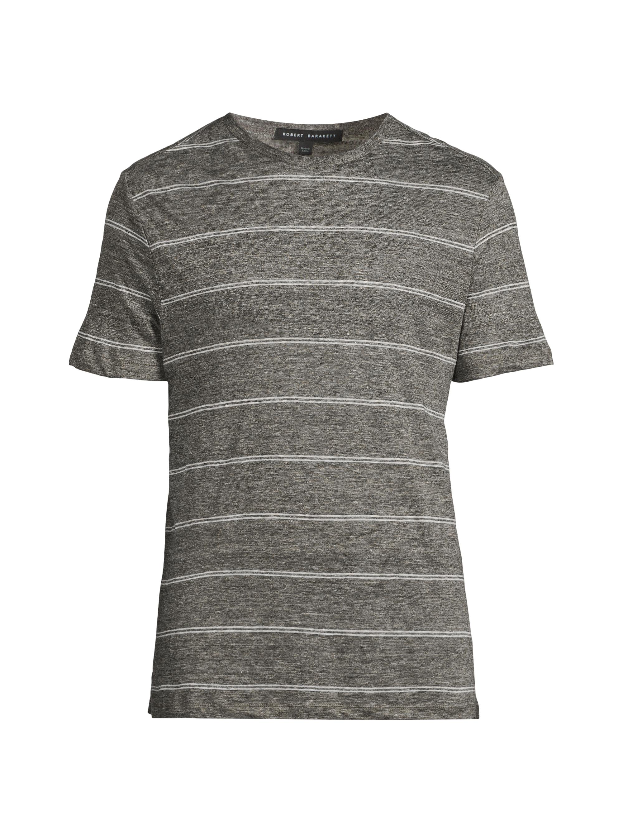 Robert Barakett Men's Folsom Striped T-Shirt - Charcoal
