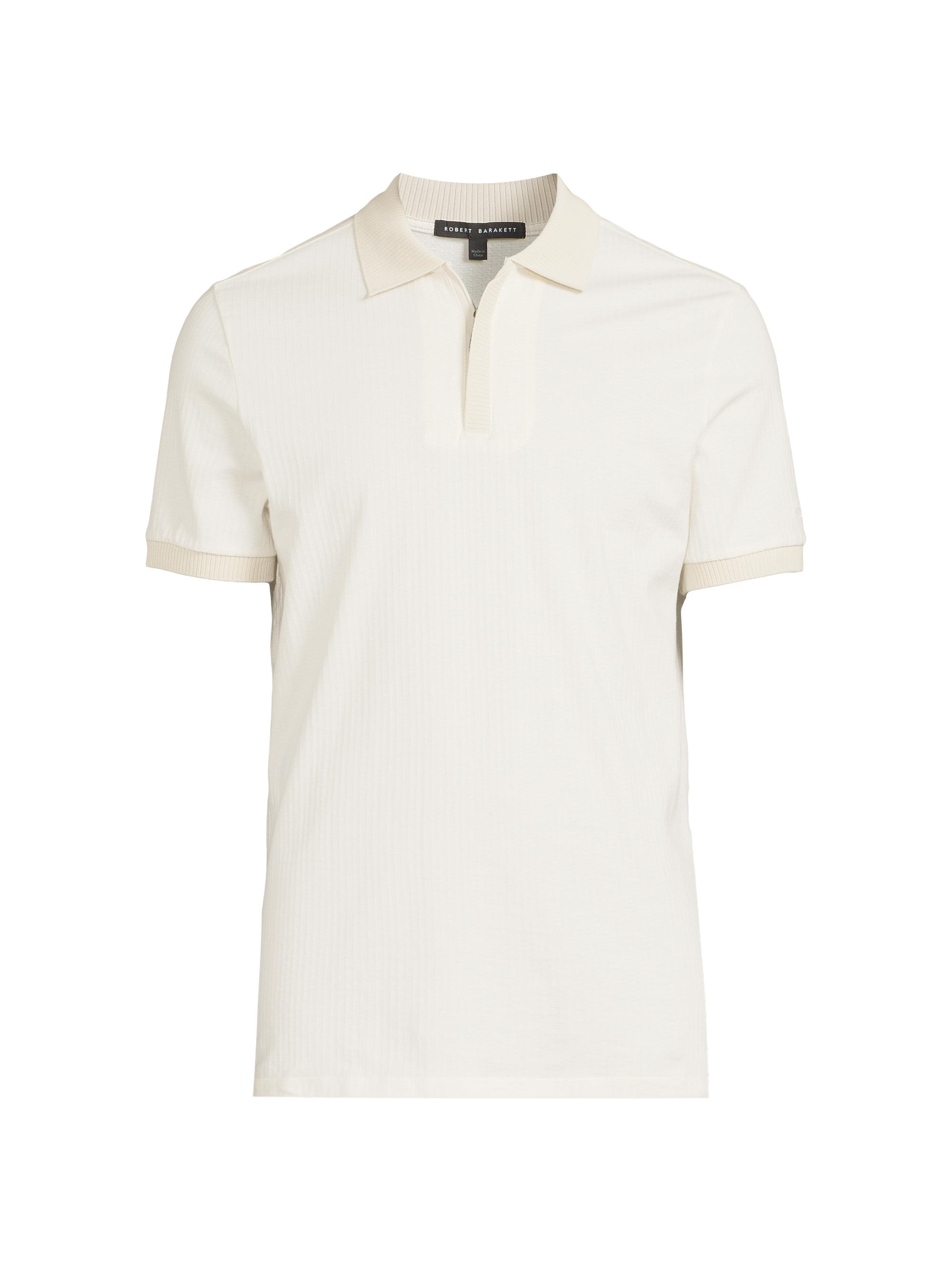 Robert Barakett Men's Whistler Covered-Zip Polo Shirt - White