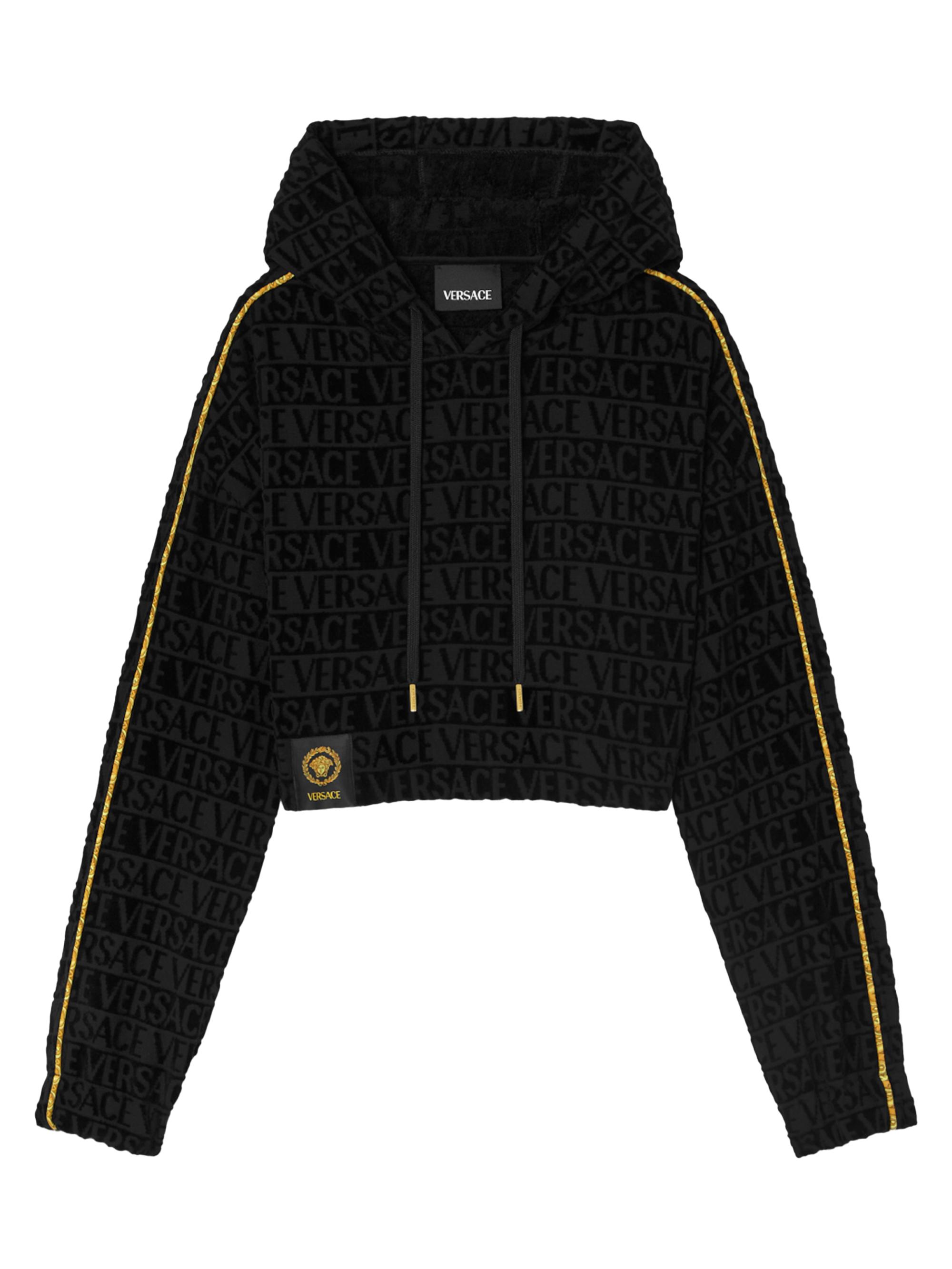 Alexander Wang Rhinestone-Embellished Terry Zip-Front Hoodie