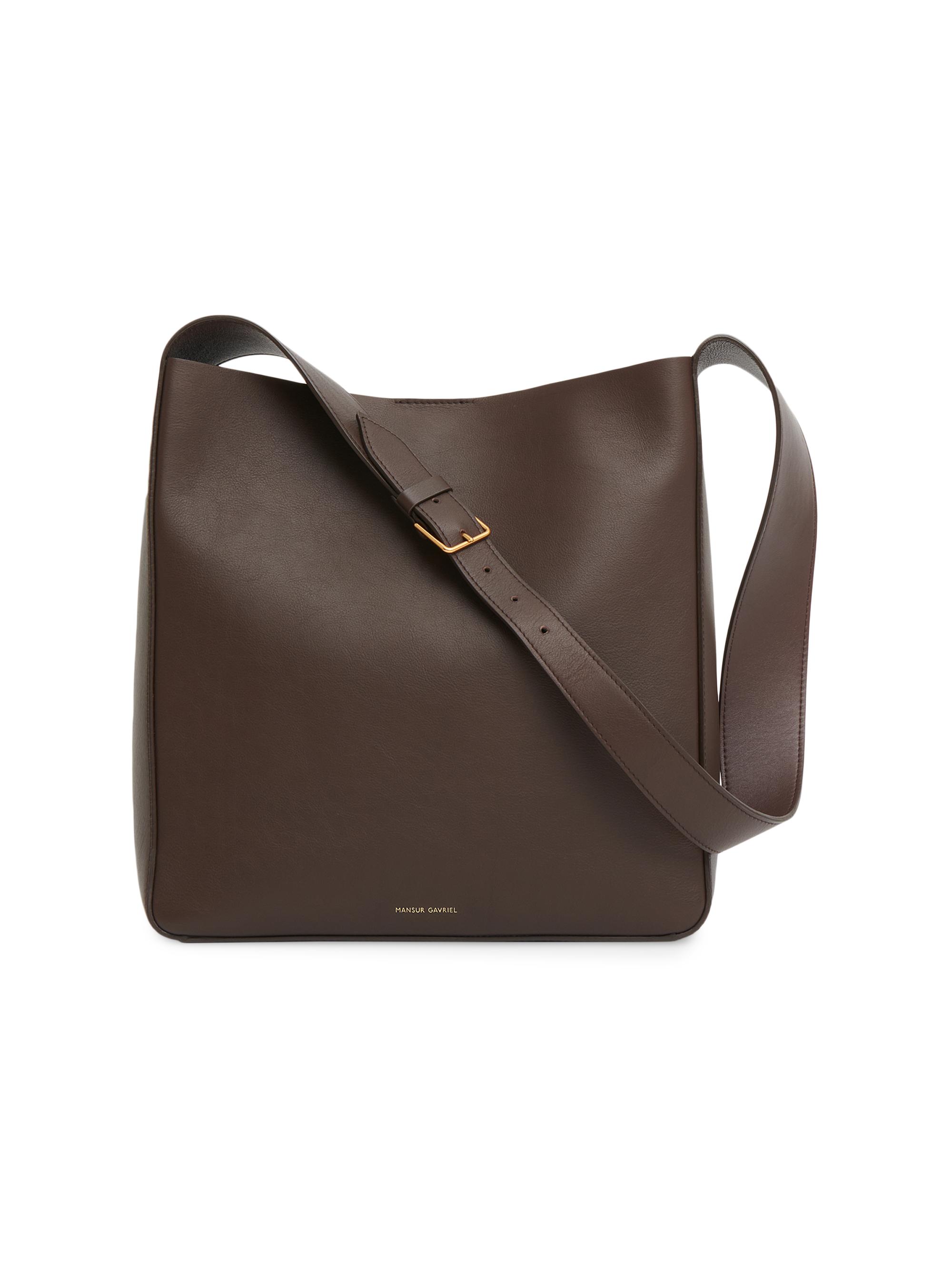 Mansur Gavriel Women's Box Leather Hobo Bag - Chocolate