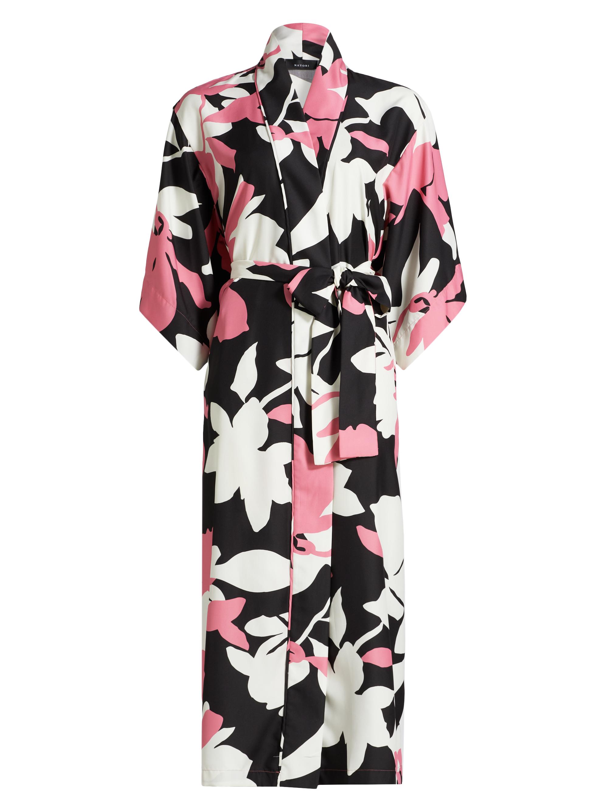 Natori Women's Niwashi Satin Robe - Pink Black