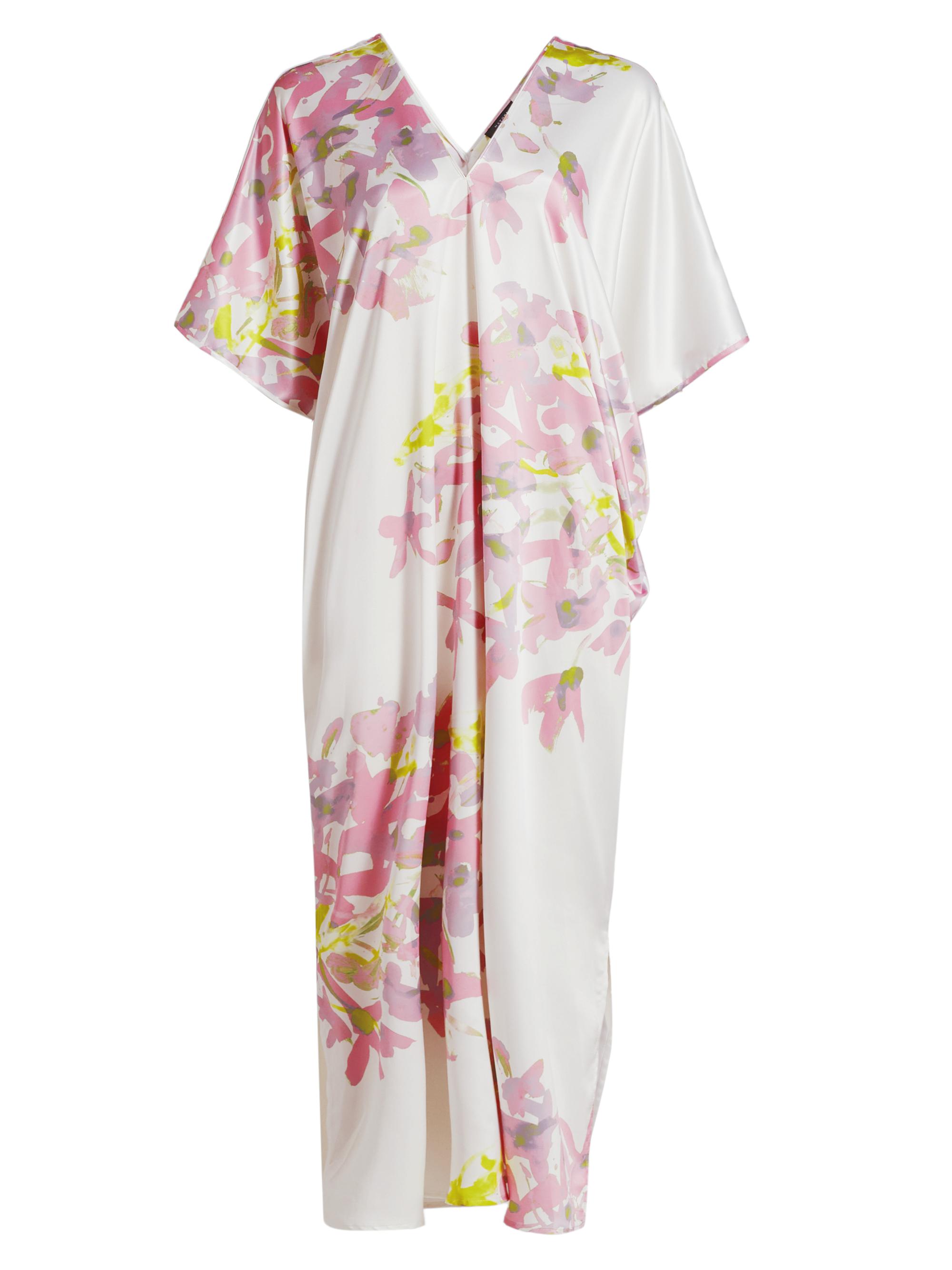 Sumi-E Floral V-Neck Midi-Dress