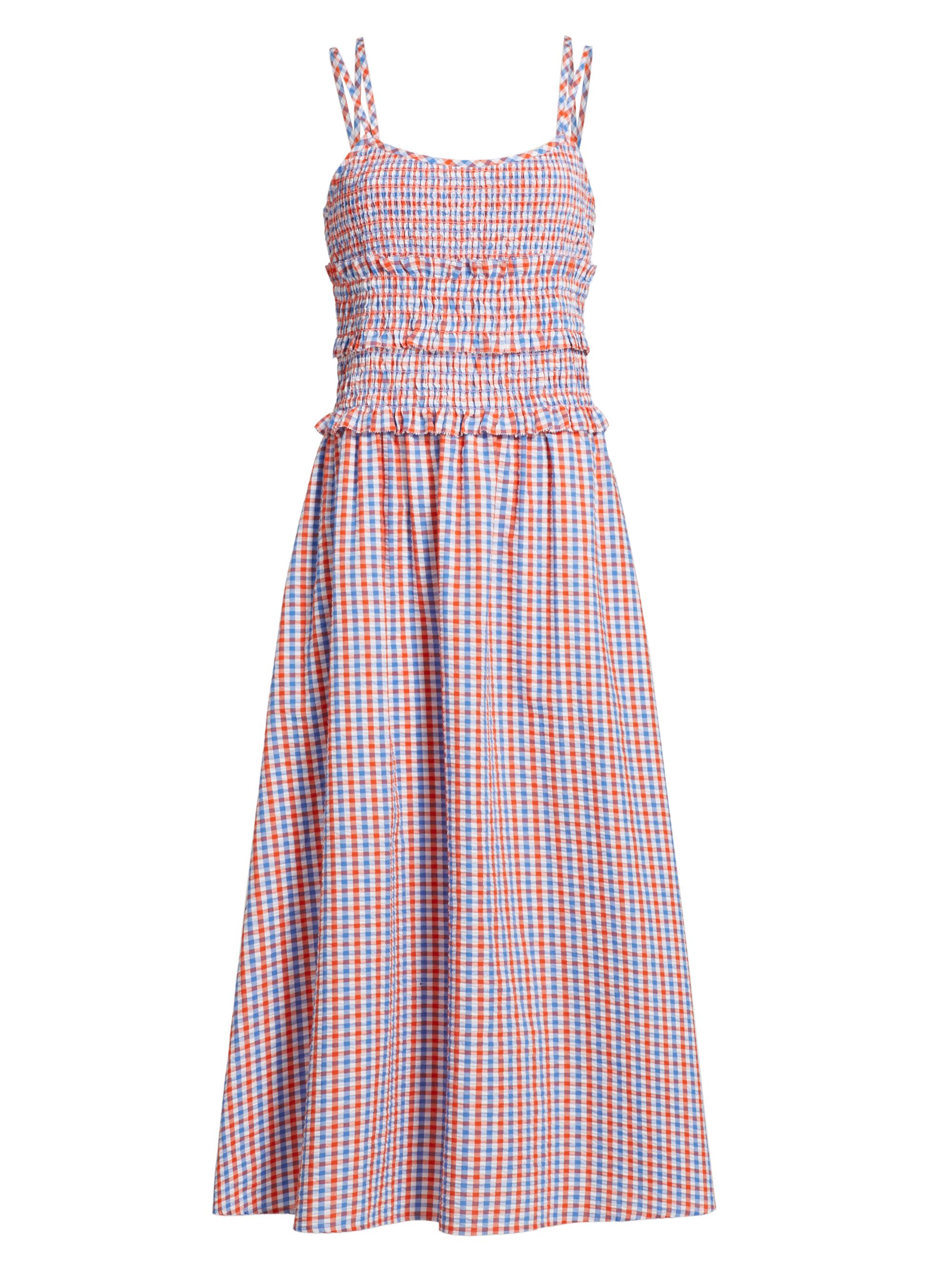Hunter Bell Women's Francie Gingham Smocked Midi-Dress - Lighthouse Gingham